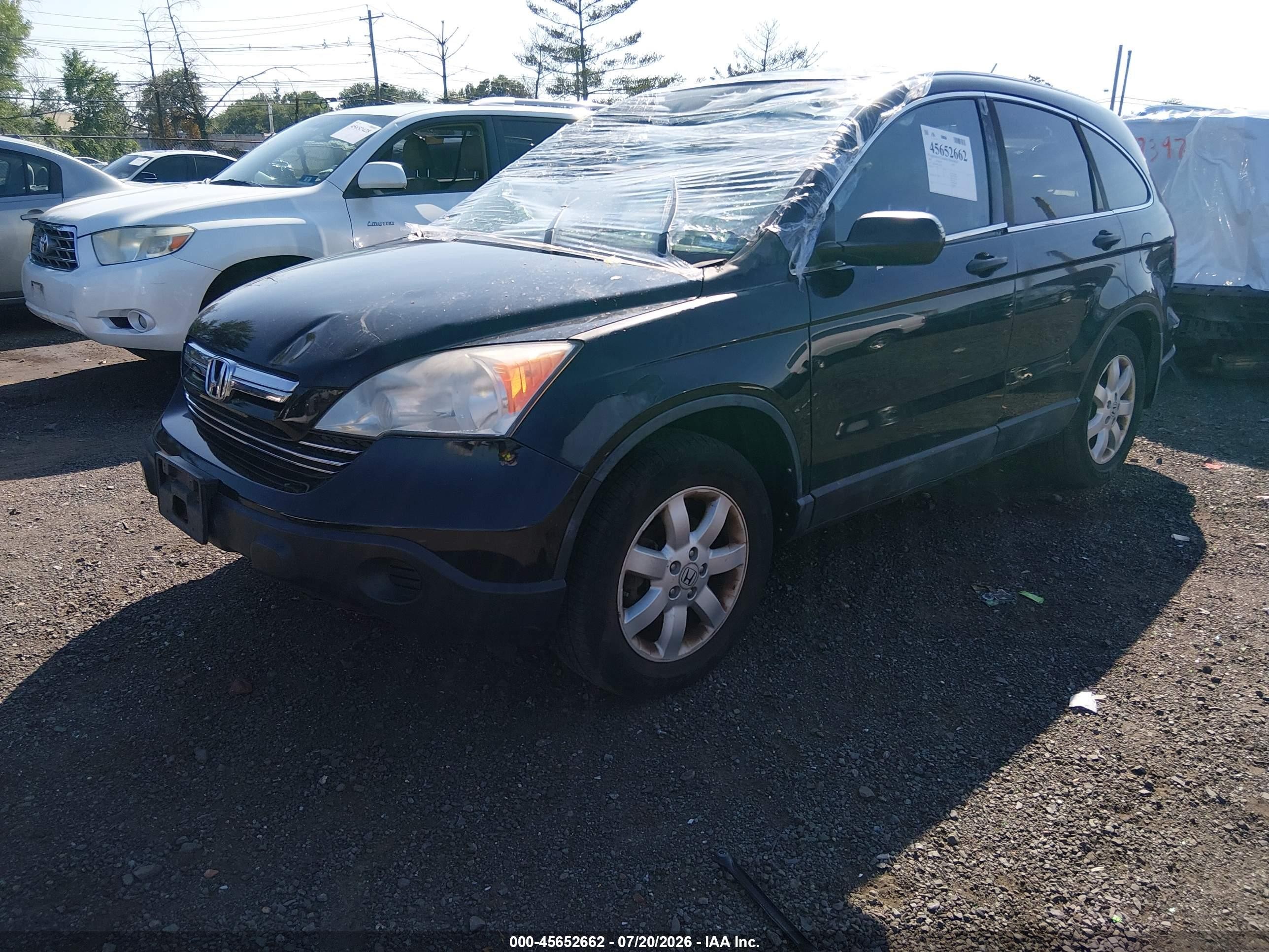 2007 Honda Cr-v Ex Black vin: 5J6RE48587L016630
