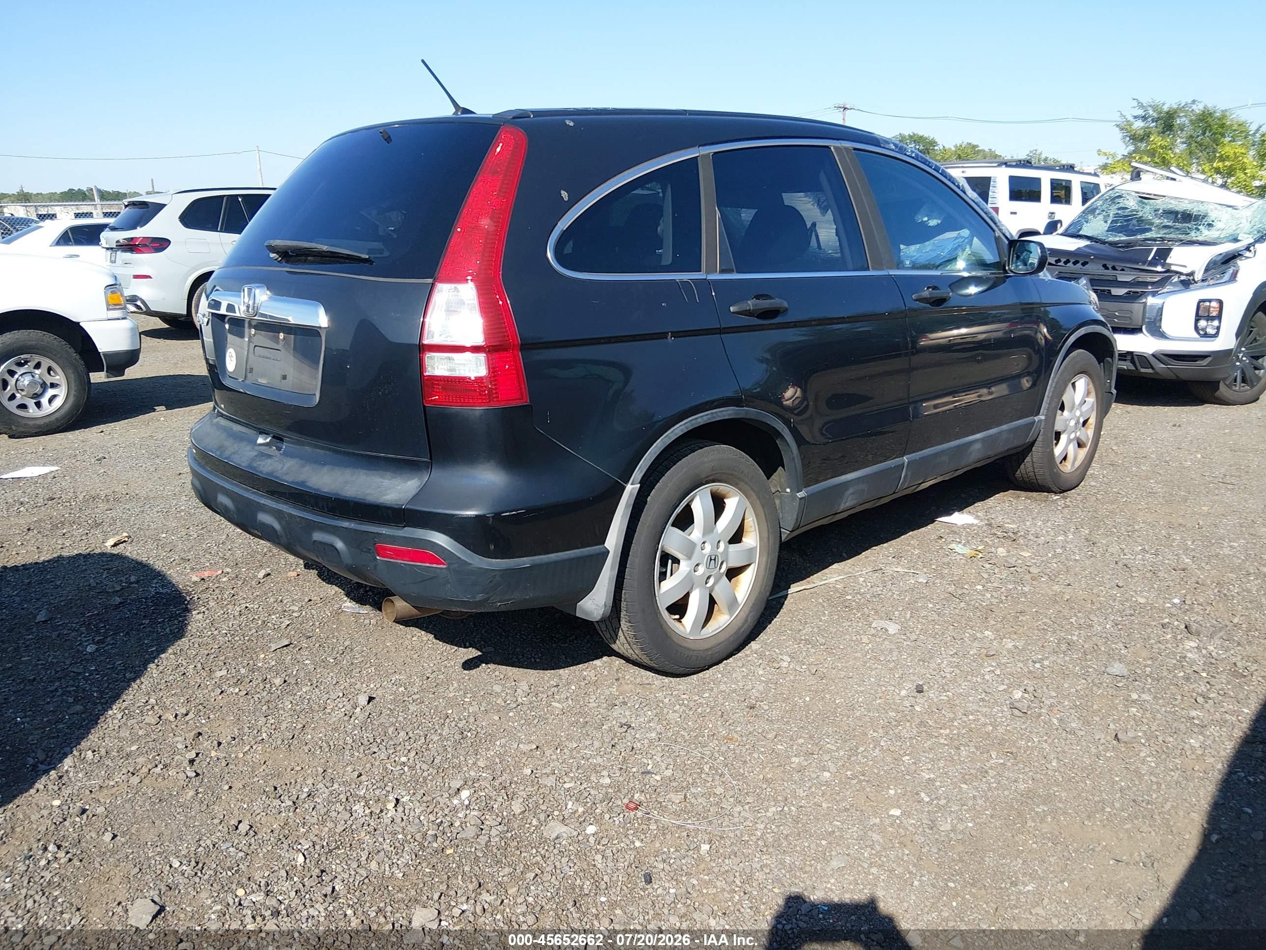 2007 Honda Cr-v Ex Black vin: 5J6RE48587L016630