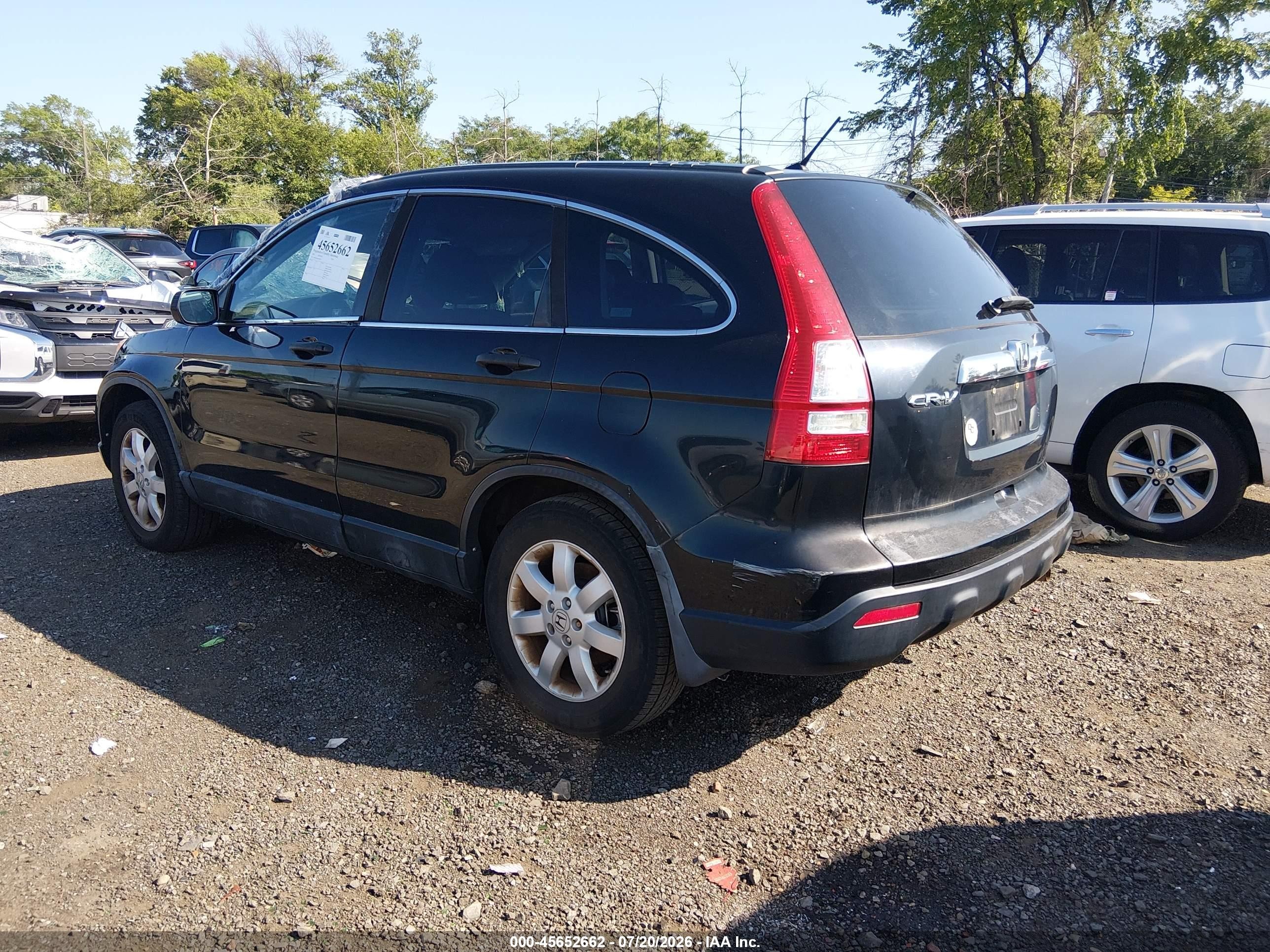 2007 Honda Cr-v Ex Black vin: 5J6RE48587L016630
