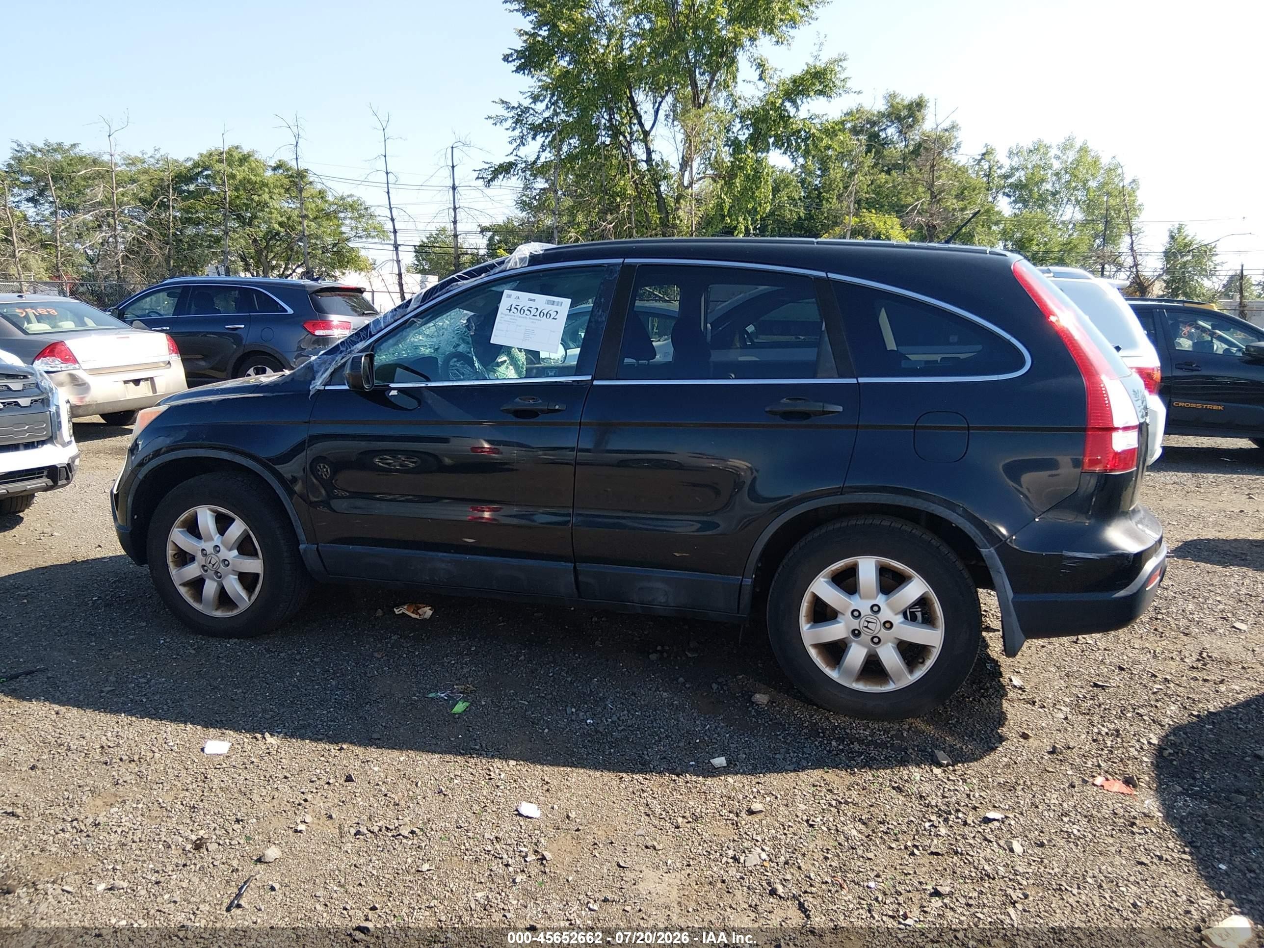2007 Honda Cr-v Ex Black vin: 5J6RE48587L016630