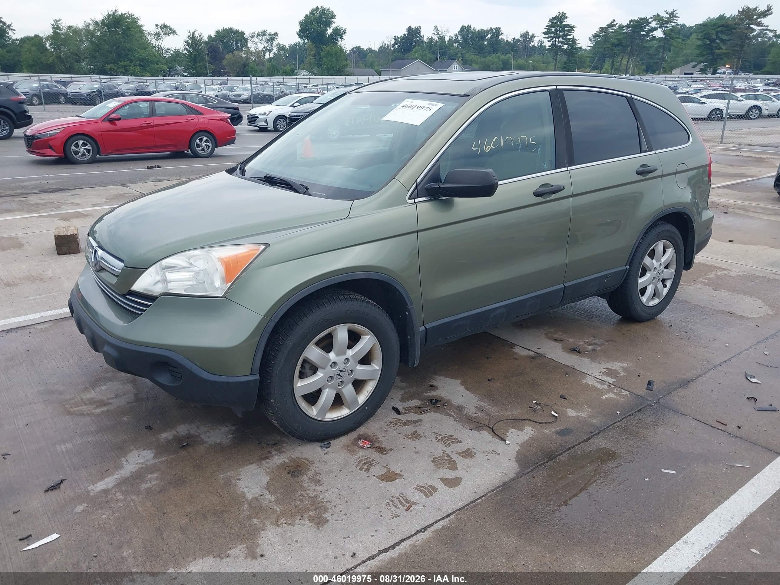 2007 Honda Cr-v Ex Green vin: 5J6RE48587L017745