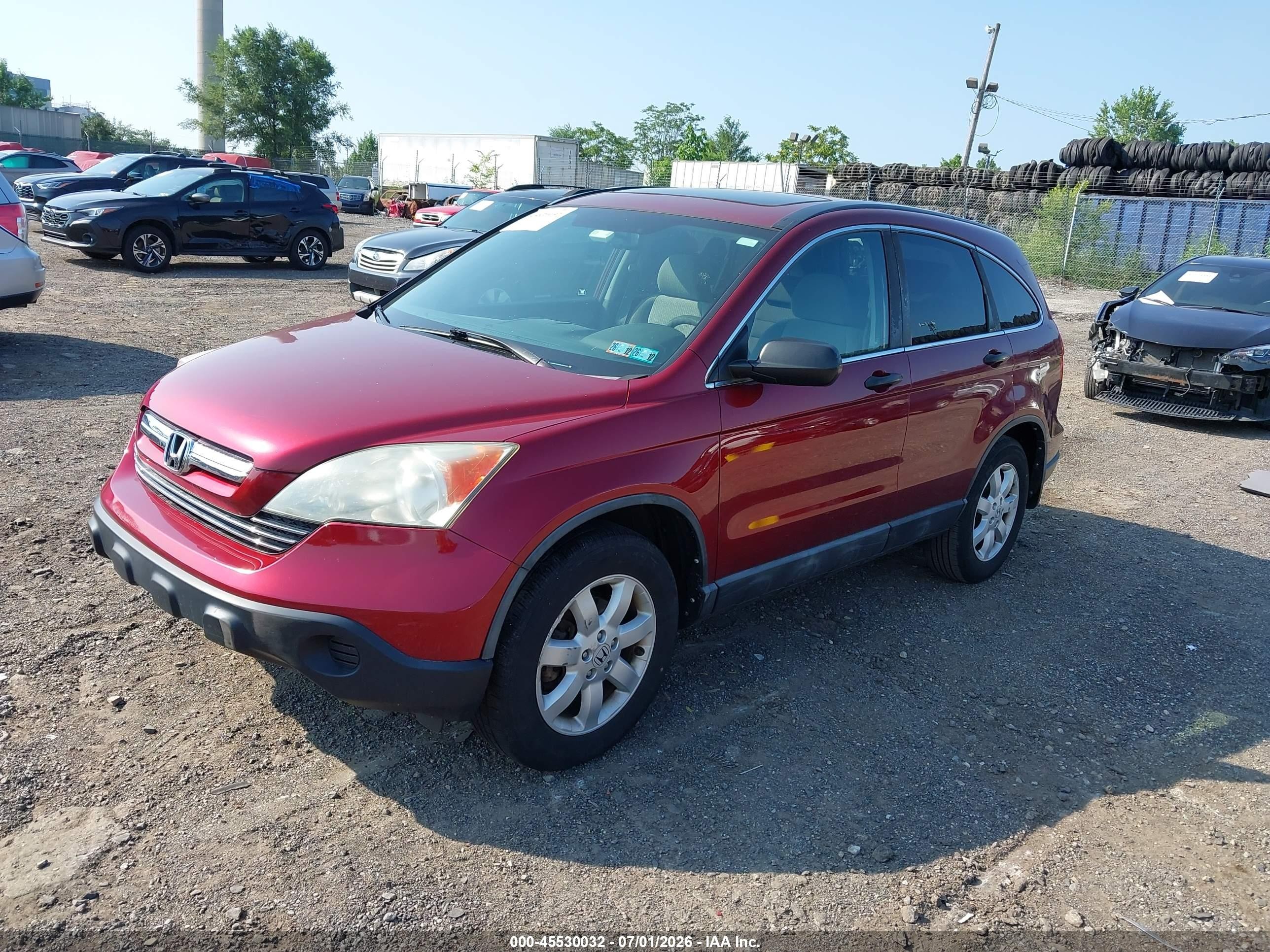 2008 Honda Cr-v Ex Red vin: 5J6RE48598L009347