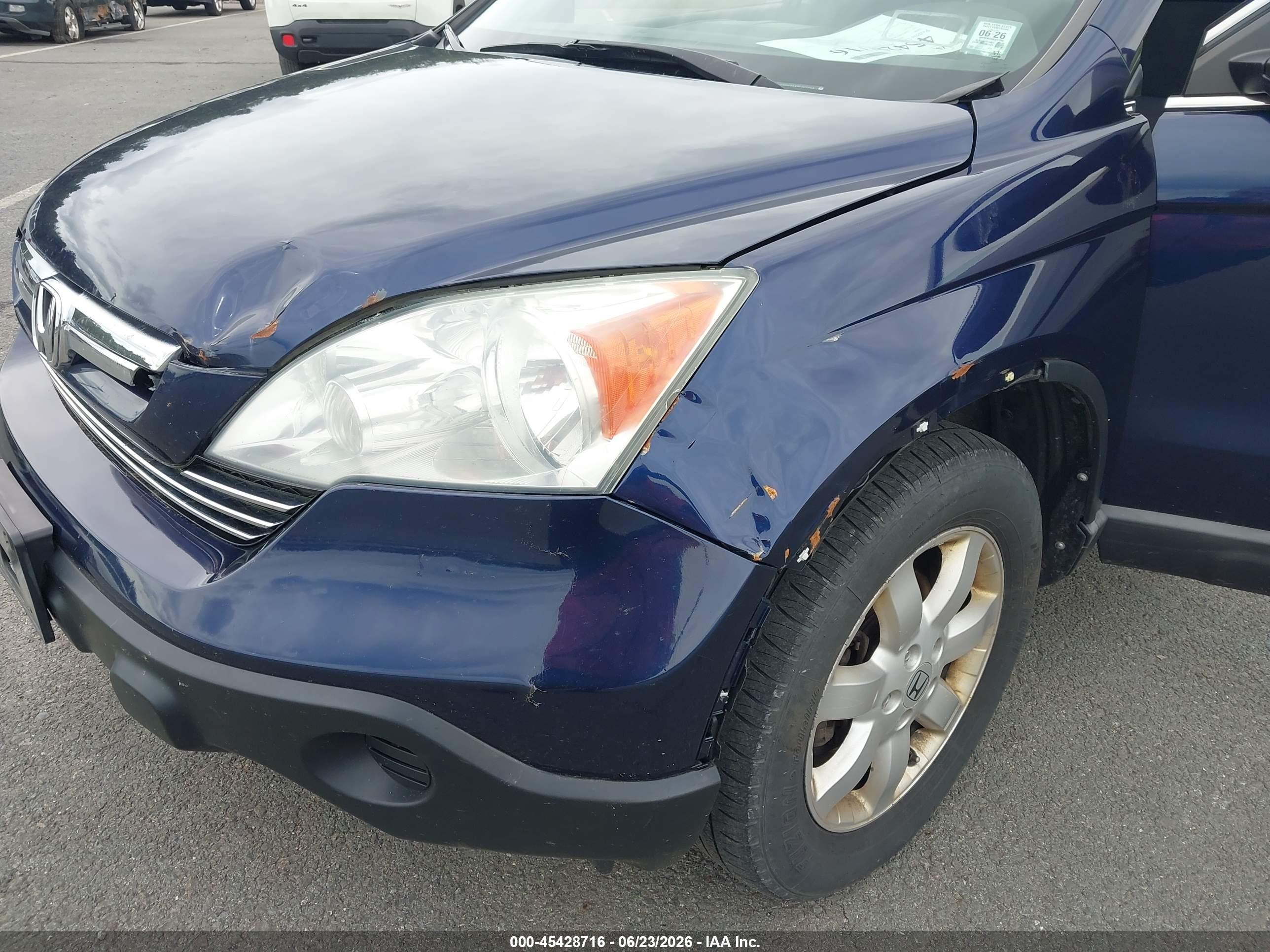 2008 Honda Cr-v Ex Blue vin: 5J6RE485X8L011799