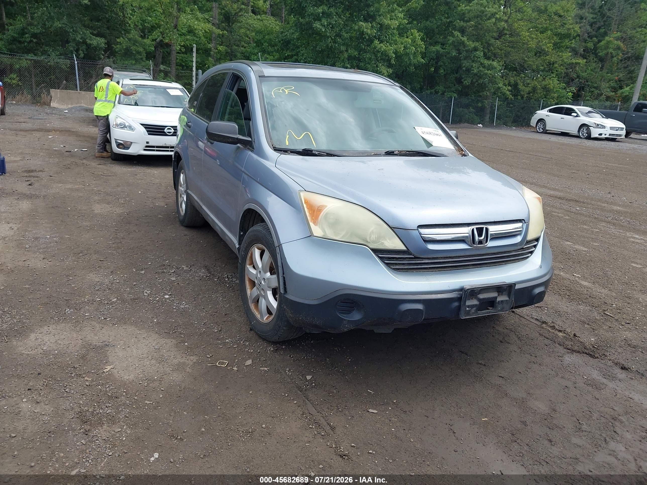2008 Honda Cr-v Ex Blue vin: 5J6RE485X8L013536