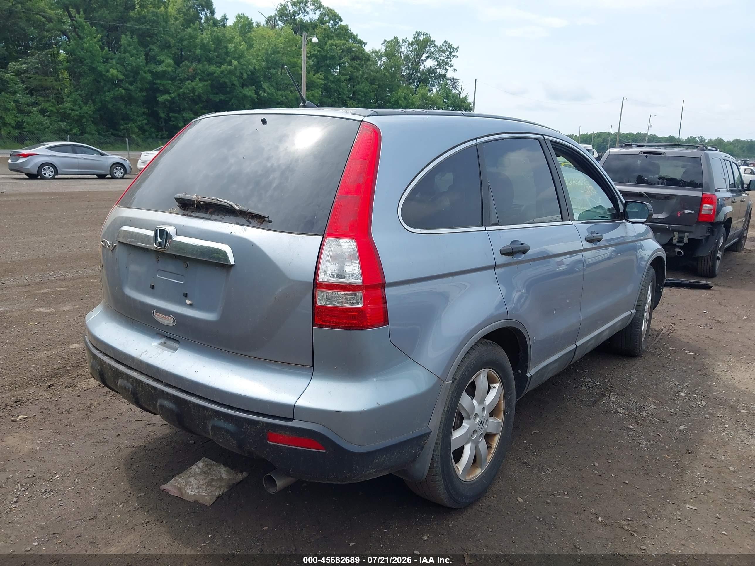 2008 Honda Cr-v Ex Blue vin: 5J6RE485X8L013536