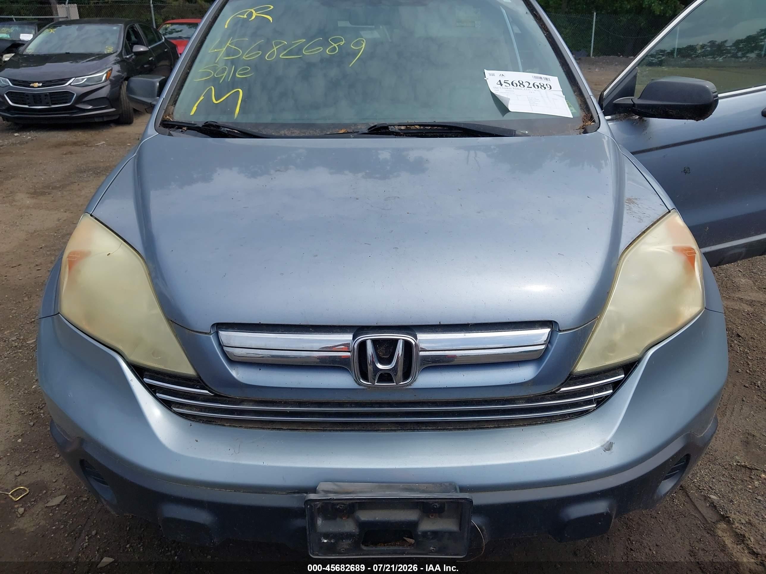 2008 Honda Cr-v Ex Blue vin: 5J6RE485X8L013536