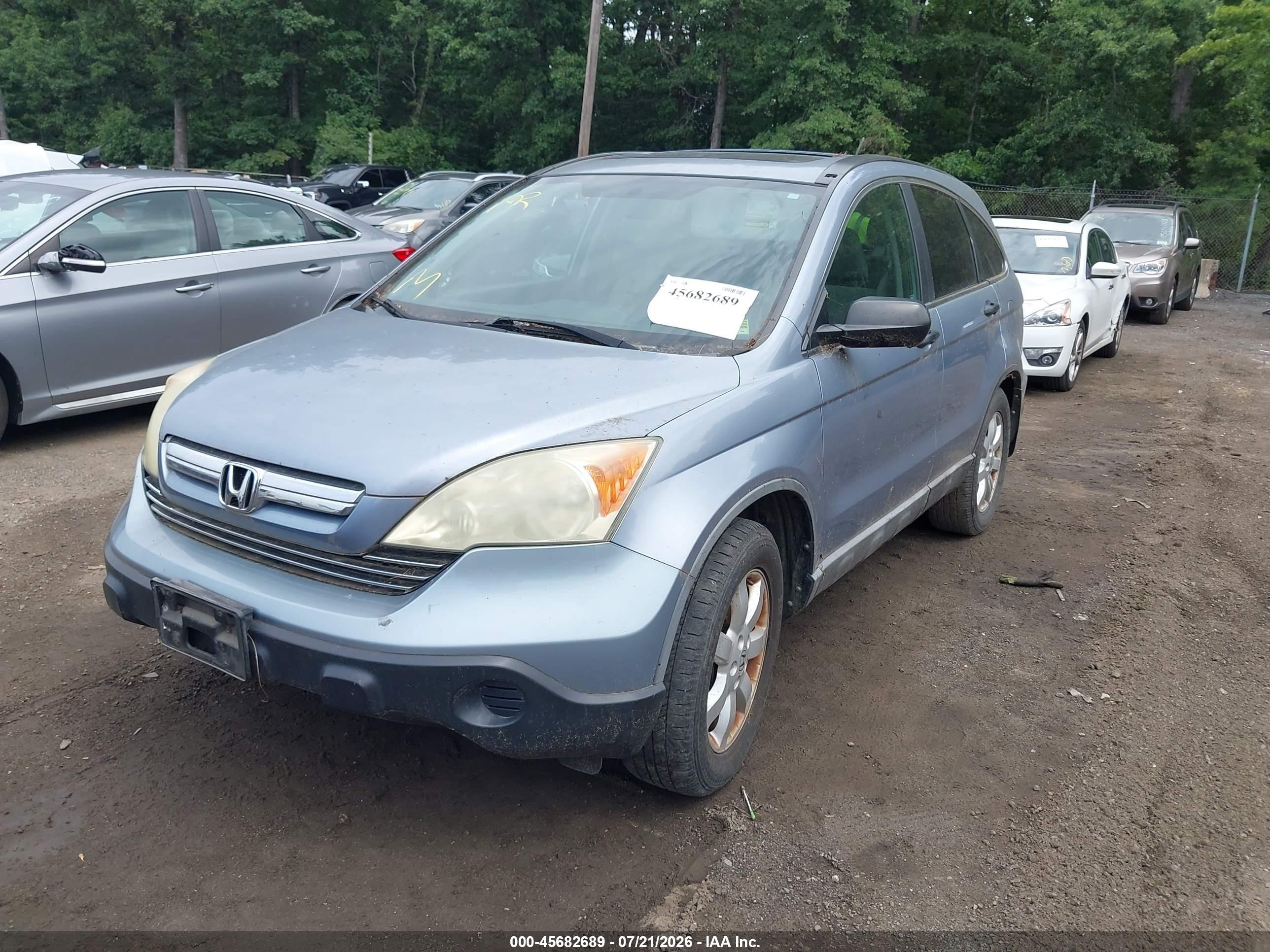 2008 Honda Cr-v Ex Blue vin: 5J6RE485X8L013536