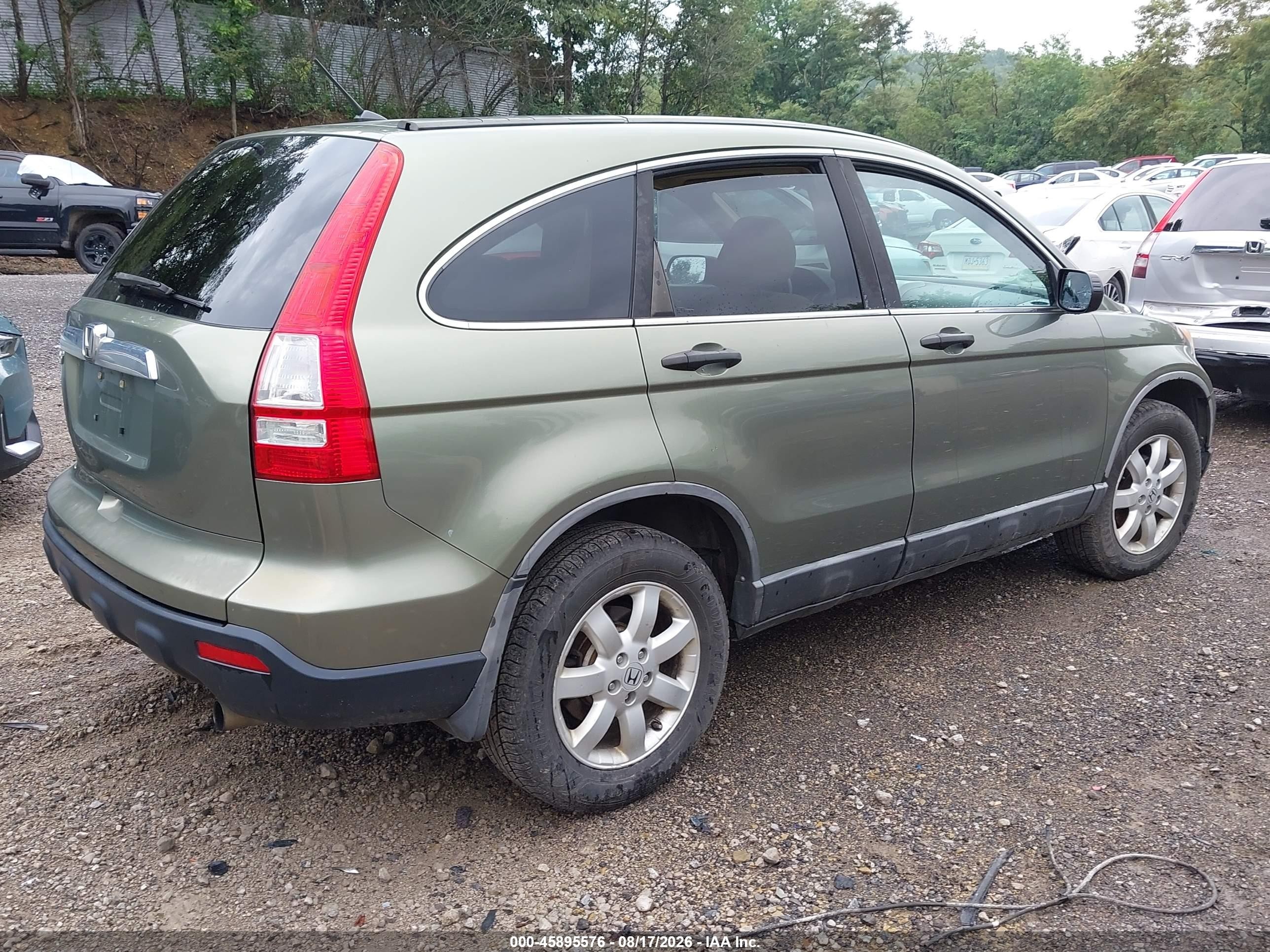 2009 Honda Cr-v Ex Green vin: 5J6RE485X9L005180