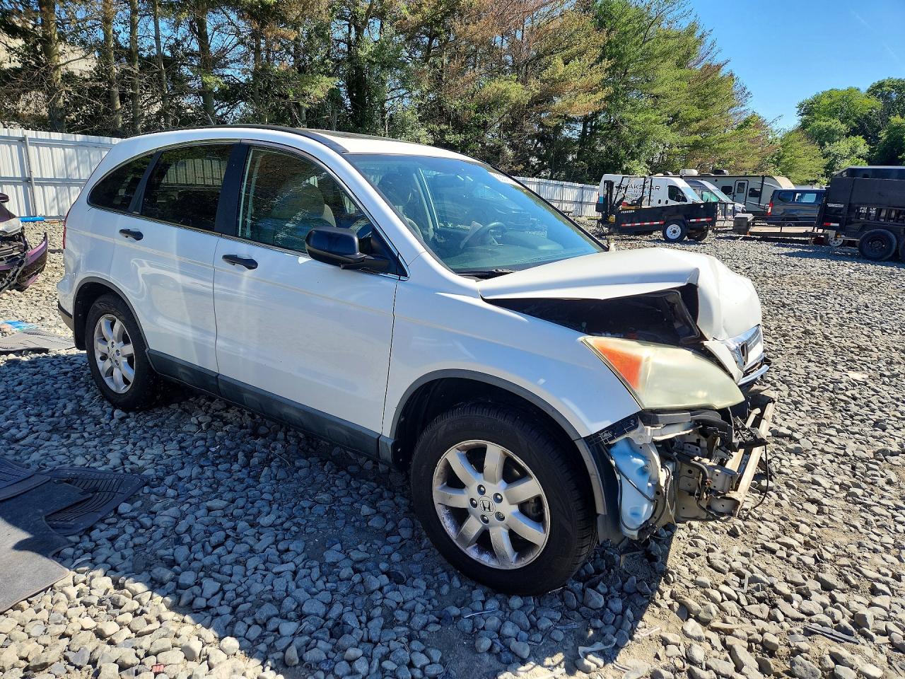 2009 Honda Cr-v Ex White vin: 5J6RE485X9L006961
