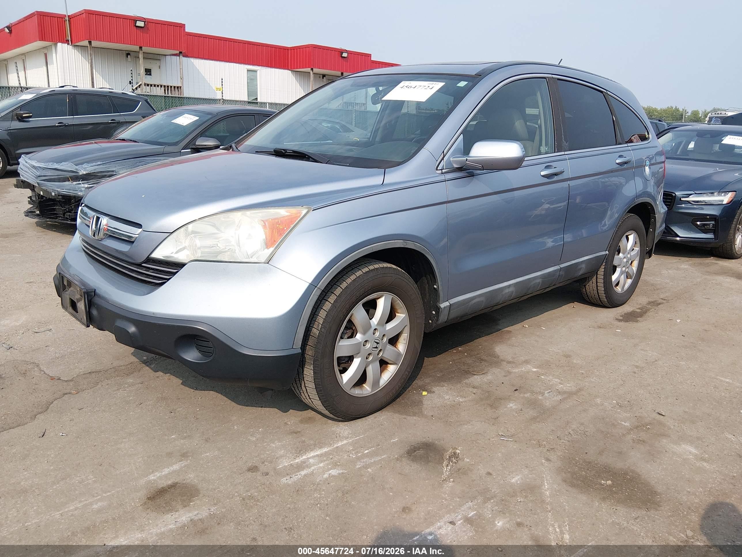 2008 Honda Cr-v Ex-l Light Blue vin: 5J6RE48708L012509