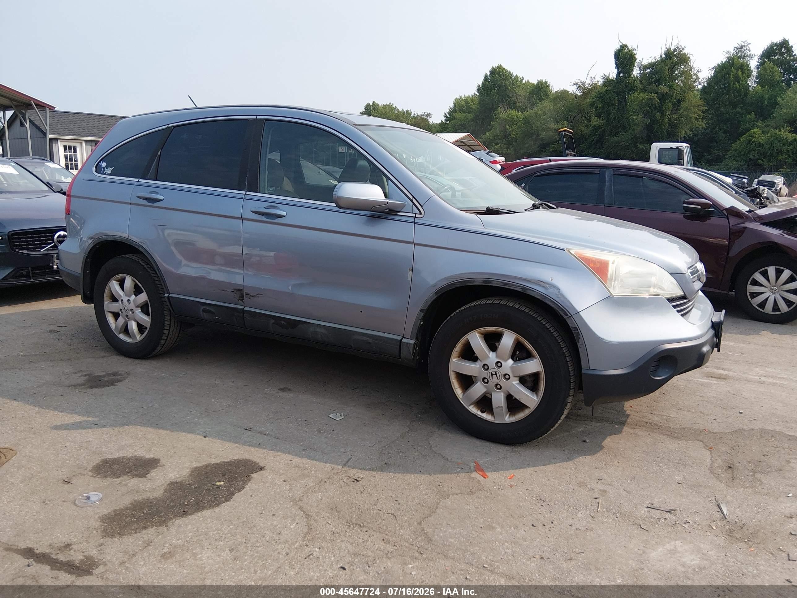 2008 Honda Cr-v Ex-l Light Blue vin: 5J6RE48708L012509