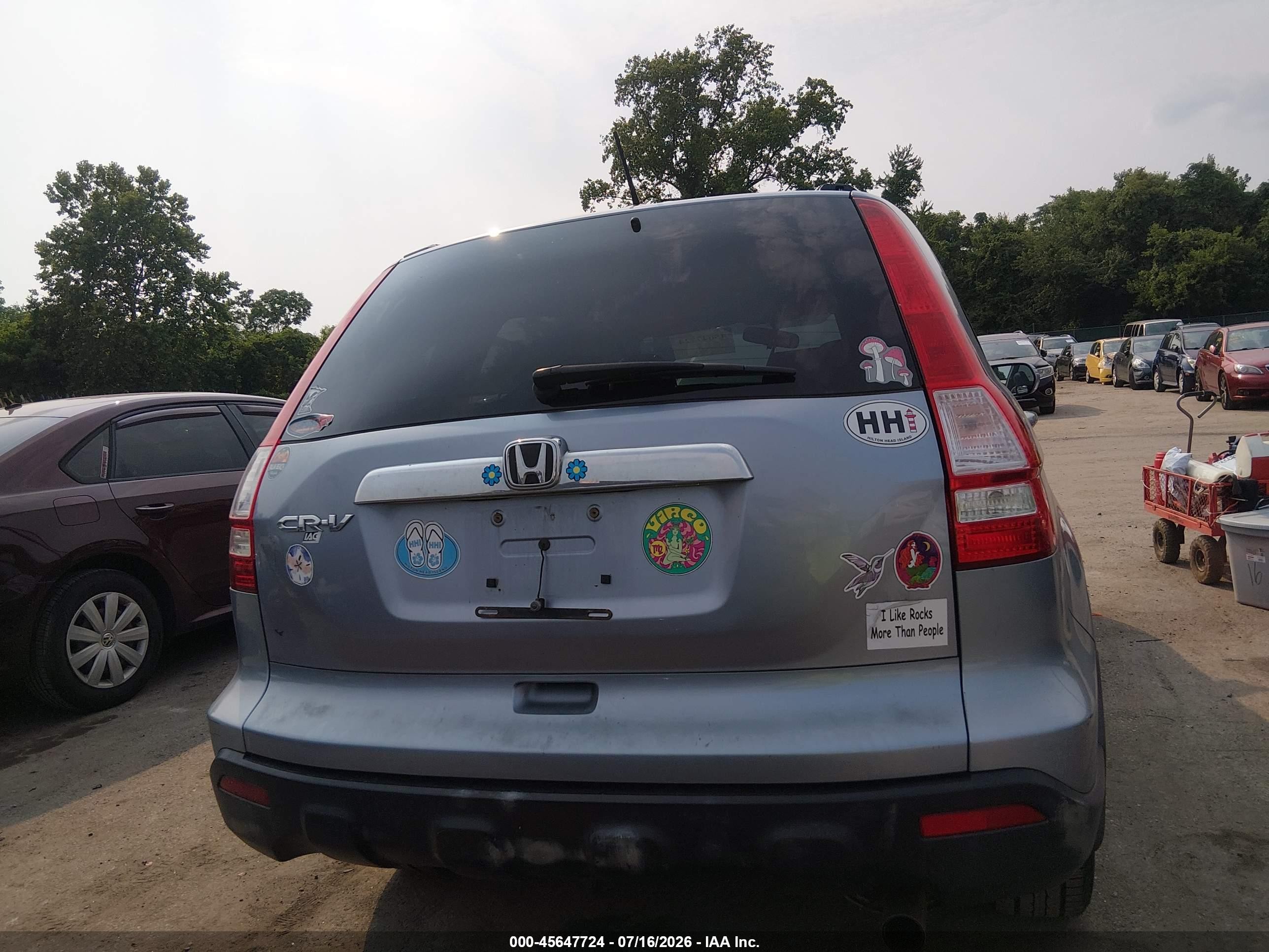 2008 Honda Cr-v Ex-l Light Blue vin: 5J6RE48708L012509