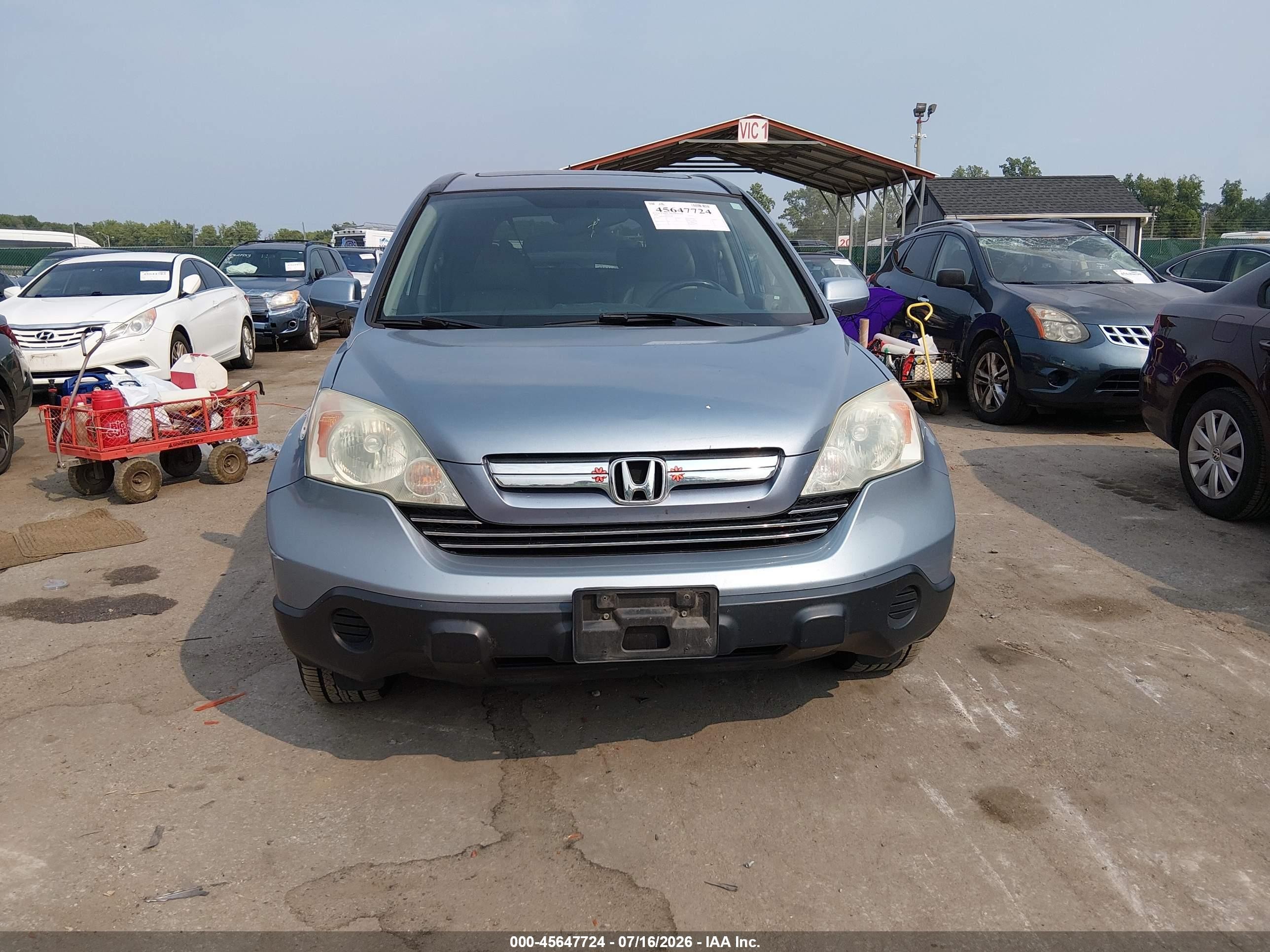 2008 Honda Cr-v Ex-l Light Blue vin: 5J6RE48708L012509