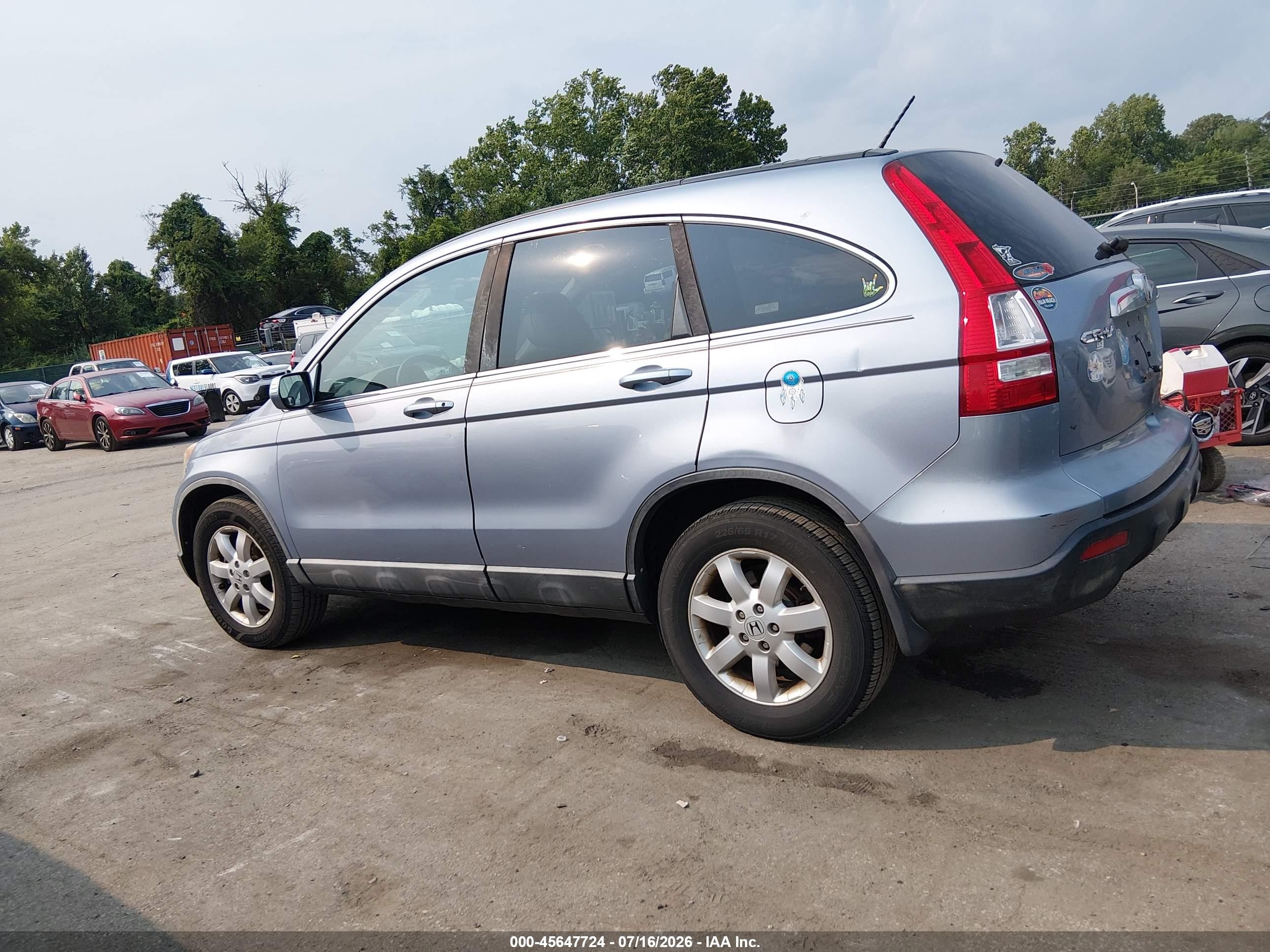 2008 Honda Cr-v Ex-l Light Blue vin: 5J6RE48708L012509