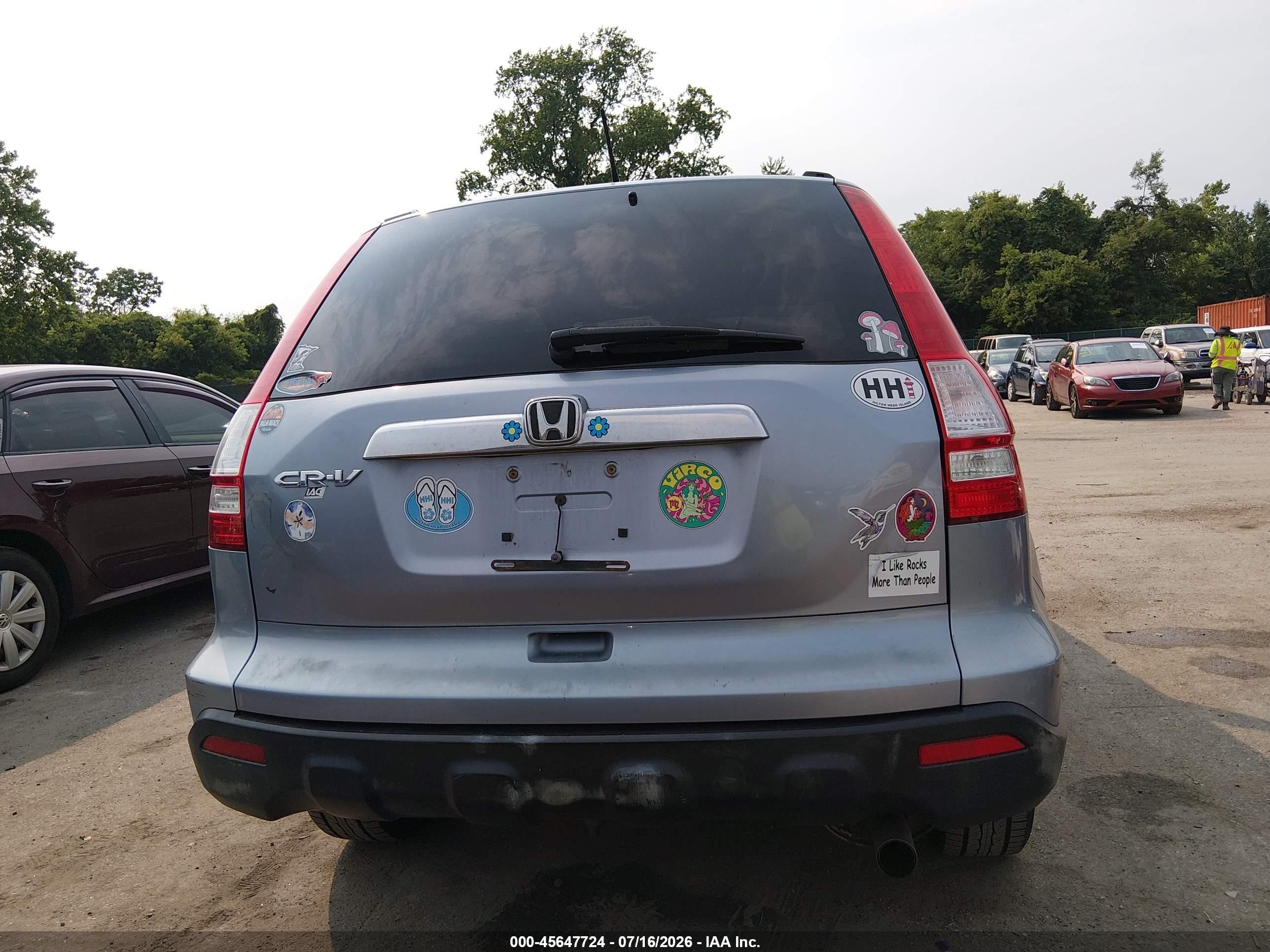 2008 Honda Cr-v Ex-l Light Blue vin: 5J6RE48708L012509