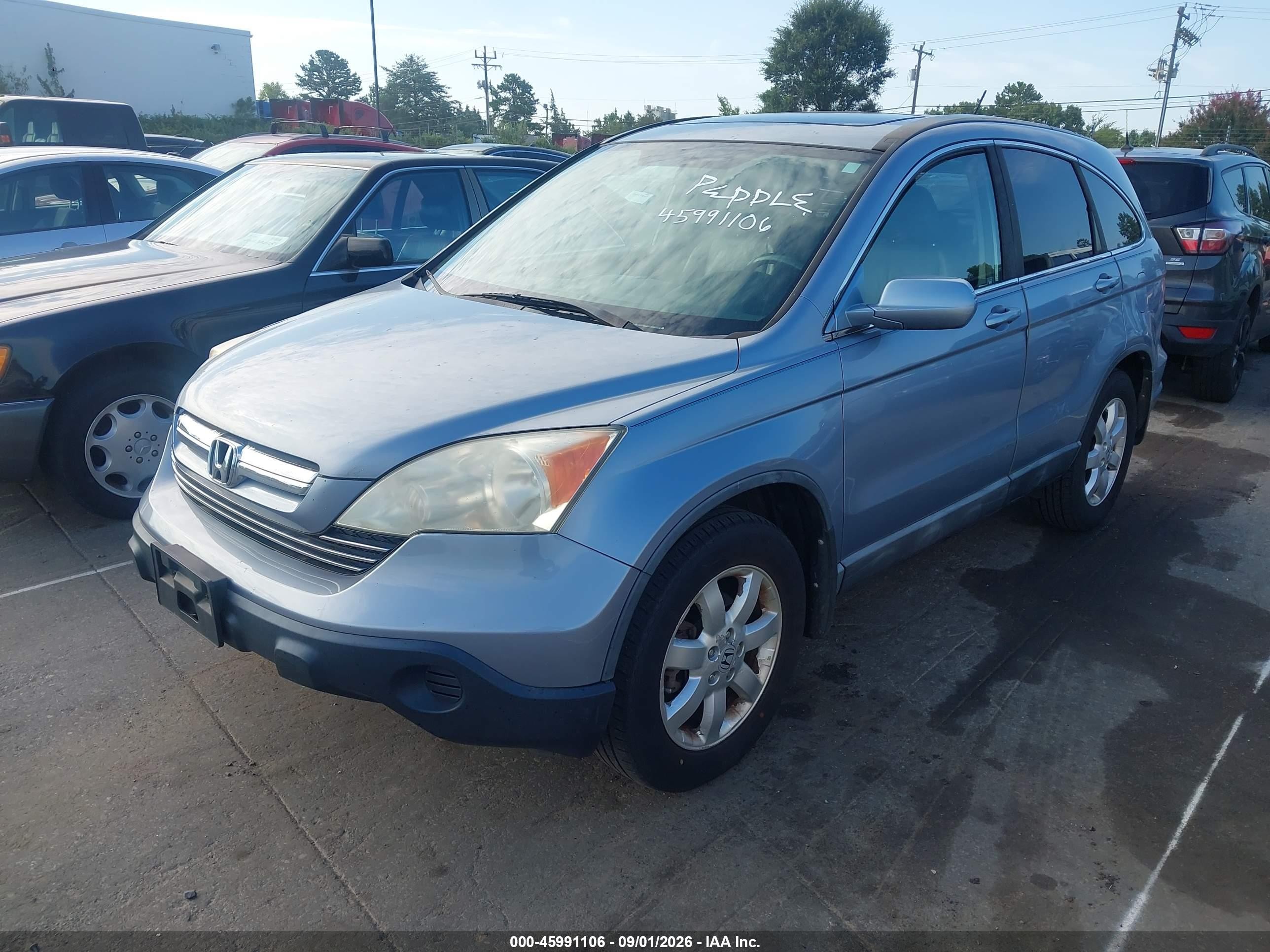 2008 Honda Cr-v Ex-l Light Blue vin: 5J6RE48708L033022