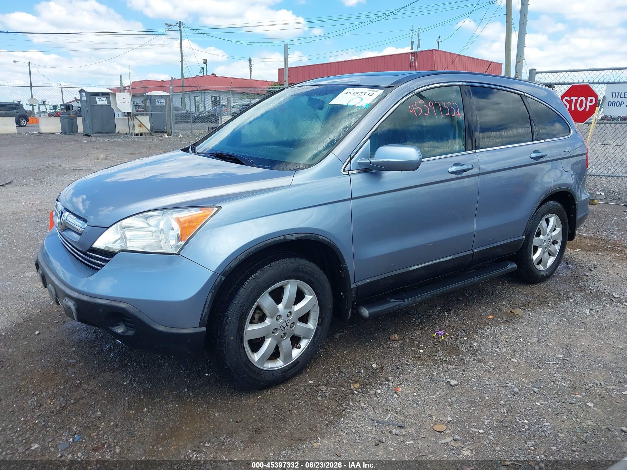 2008 Honda Cr-v Ex-l Light Blue vin: 5J6RE48708L036891
