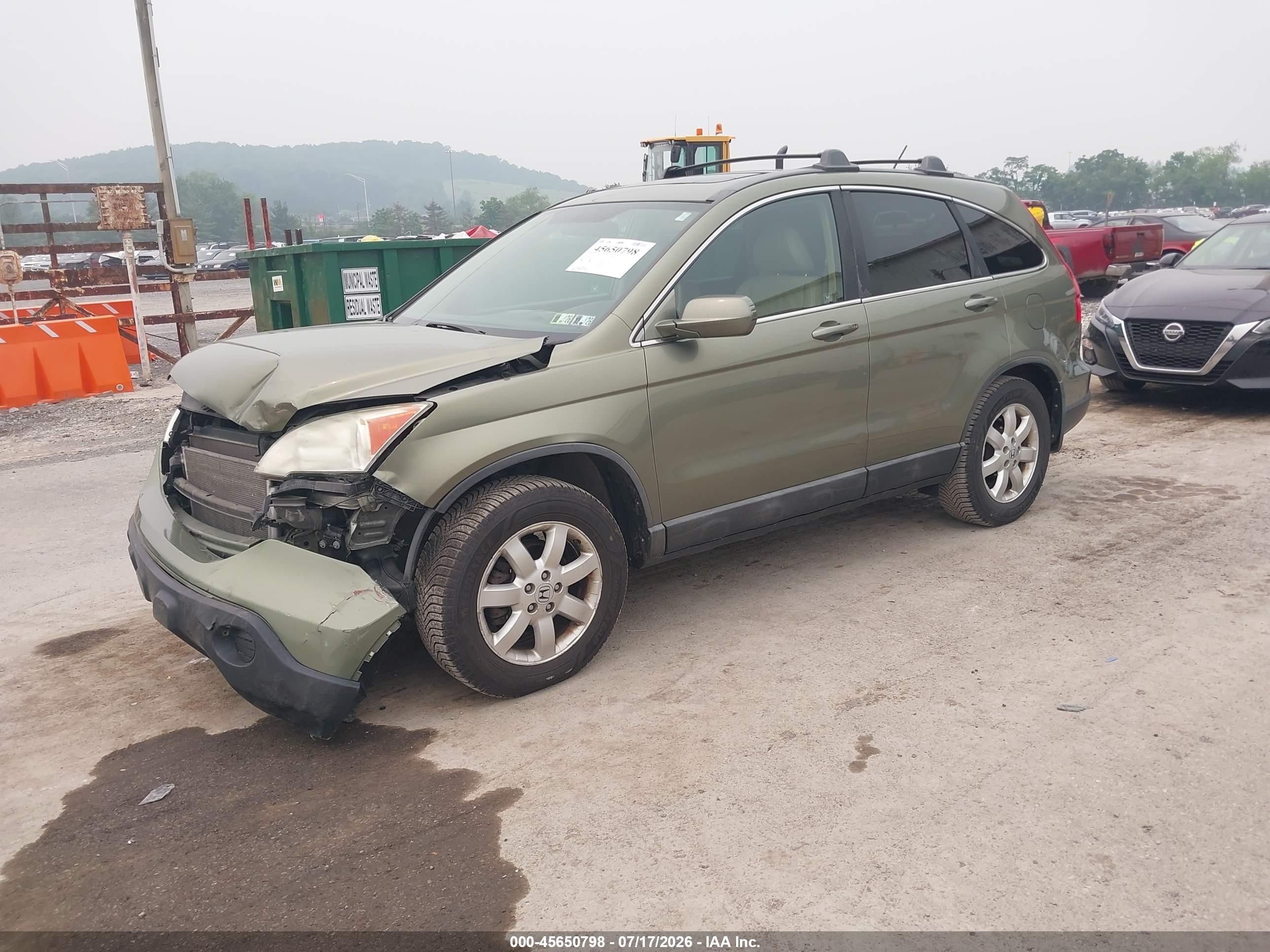 2008 Honda Cr-v Ex-l Green vin: 5J6RE48718L038505
