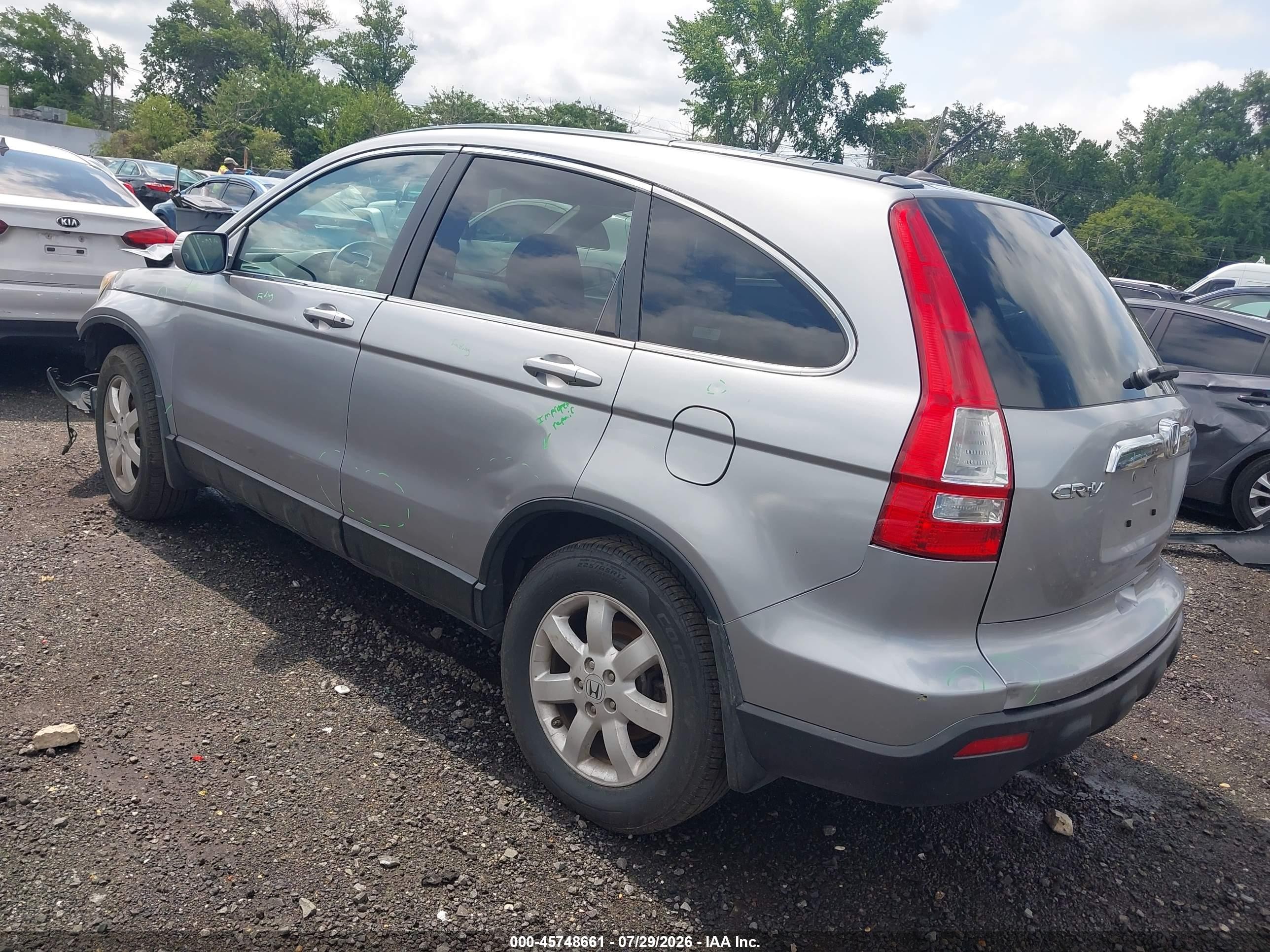 2007 Honda Cr-v Ex-l Silver vin: 5J6RE48727L006144
