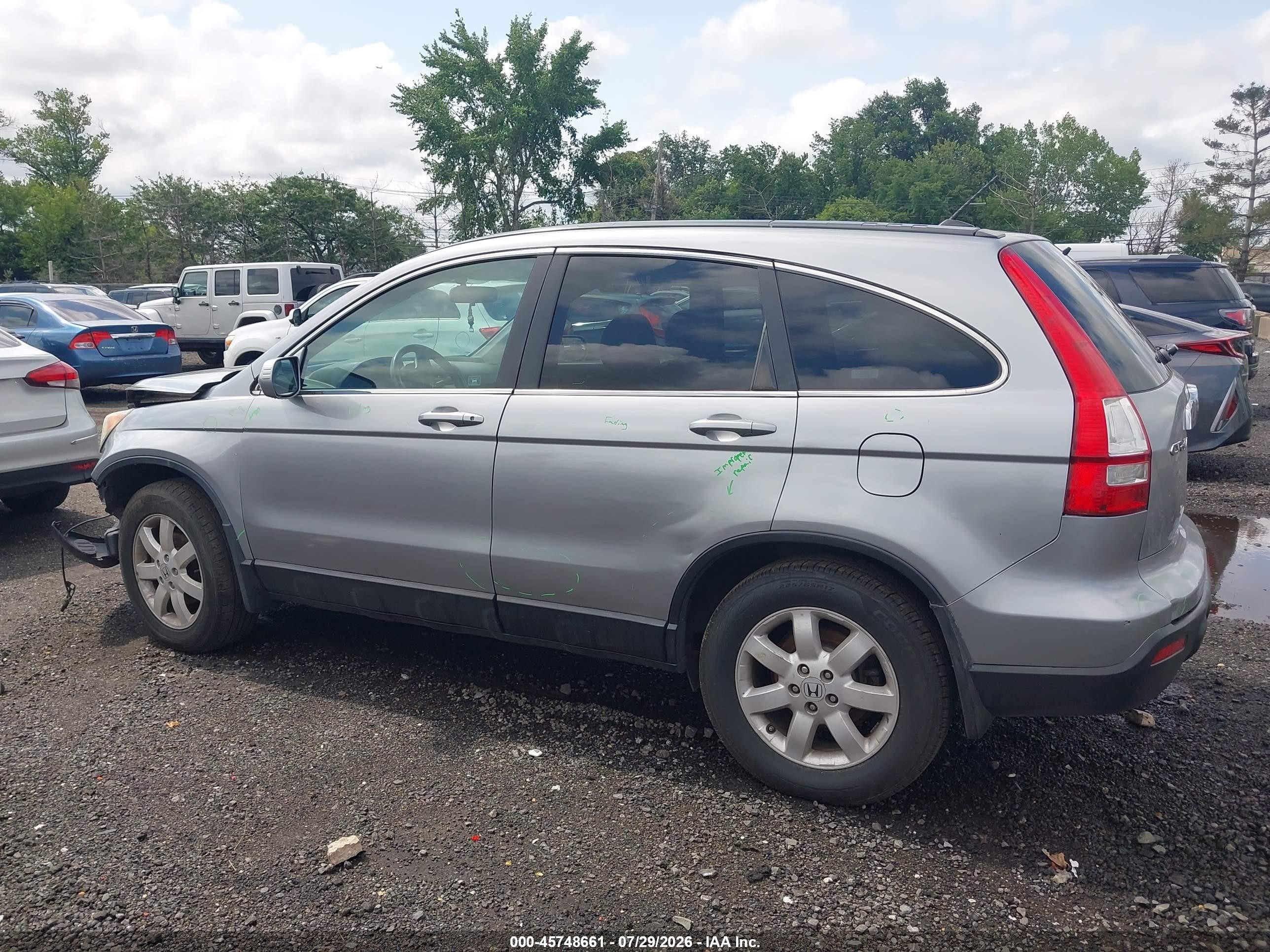 2007 Honda Cr-v Ex-l Silver vin: 5J6RE48727L006144