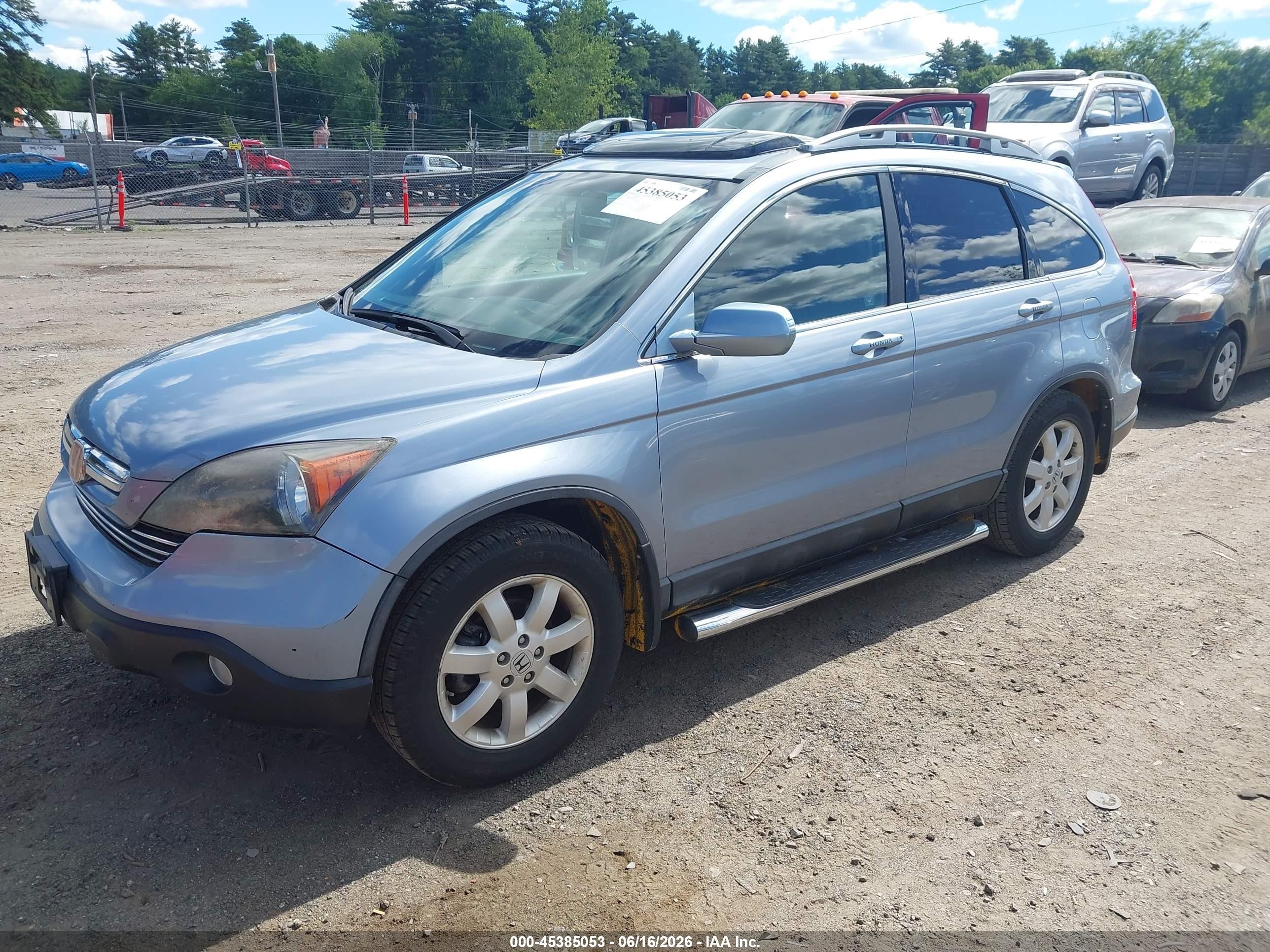 2008 Honda Cr-v Ex-l Light Blue vin: 5J6RE48728L028761