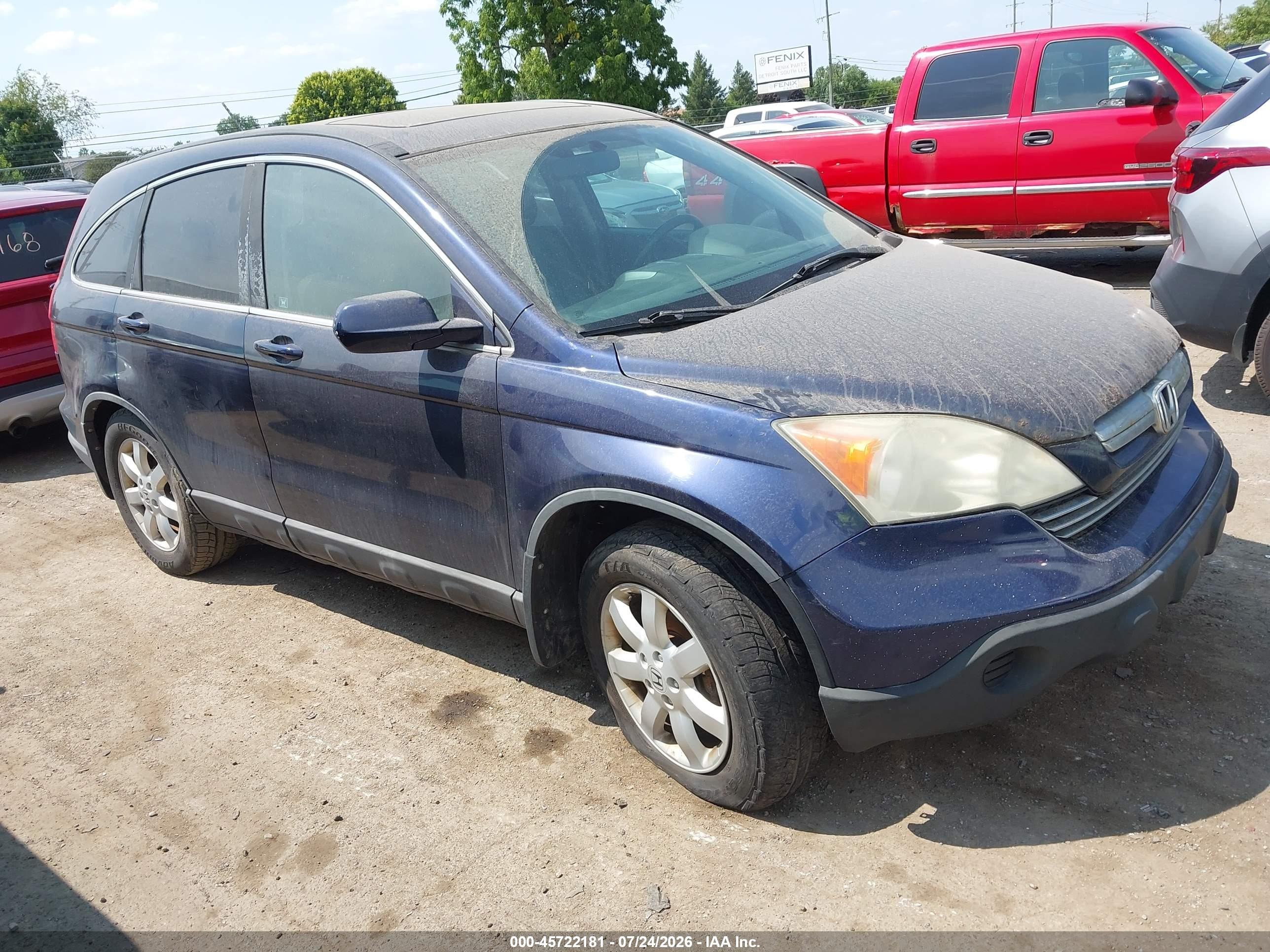 2009 Honda Cr-v Ex-l Blue vin: 5J6RE48729L004588