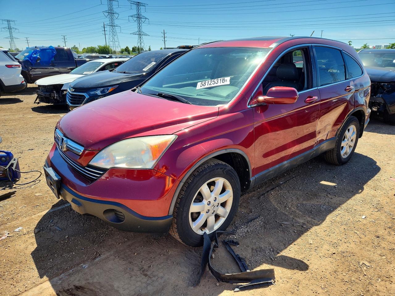 2009 Honda Cr-v Exl Red vin: 5J6RE48729L024887