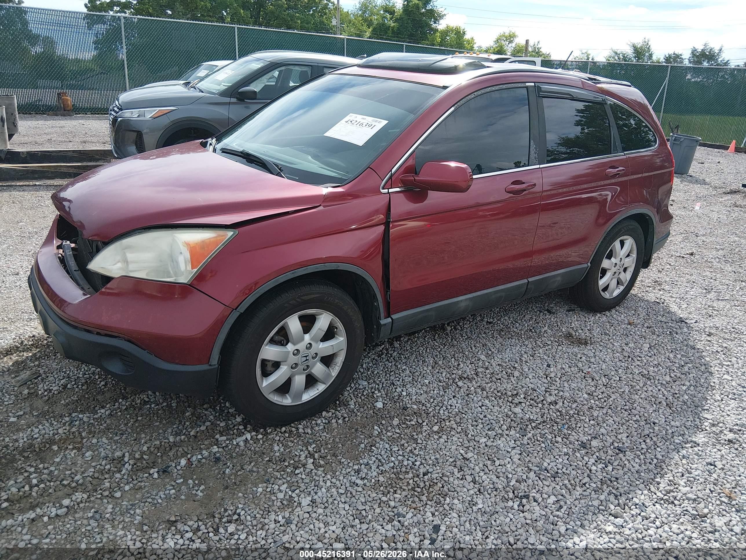 2009 Honda Cr-v Ex-l Maroon vin: 5J6RE48729L030429