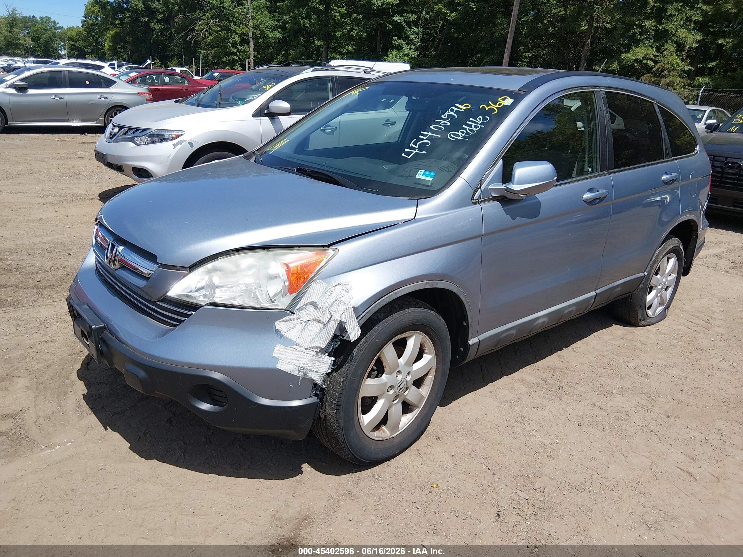 2009 Honda Cr-v Ex-l Light Blue vin: 5J6RE48729L035341