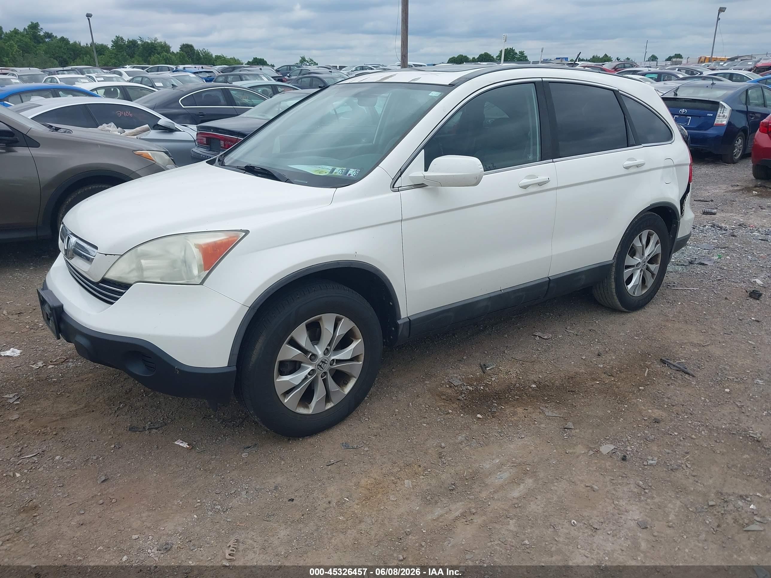 2009 Honda Cr-v Ex-l White vin: 5J6RE48729L067366