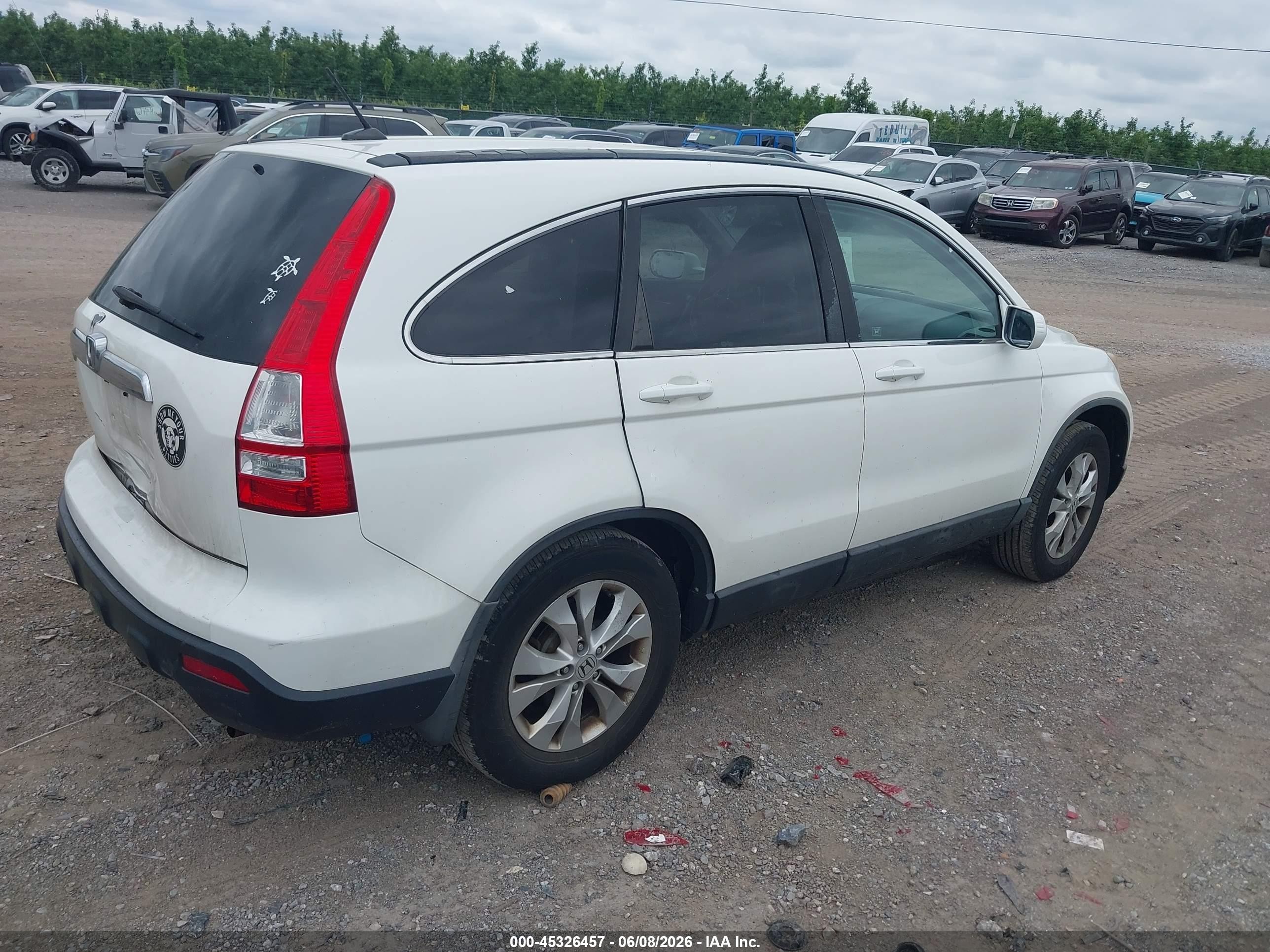 2009 Honda Cr-v Ex-l White vin: 5J6RE48729L067366