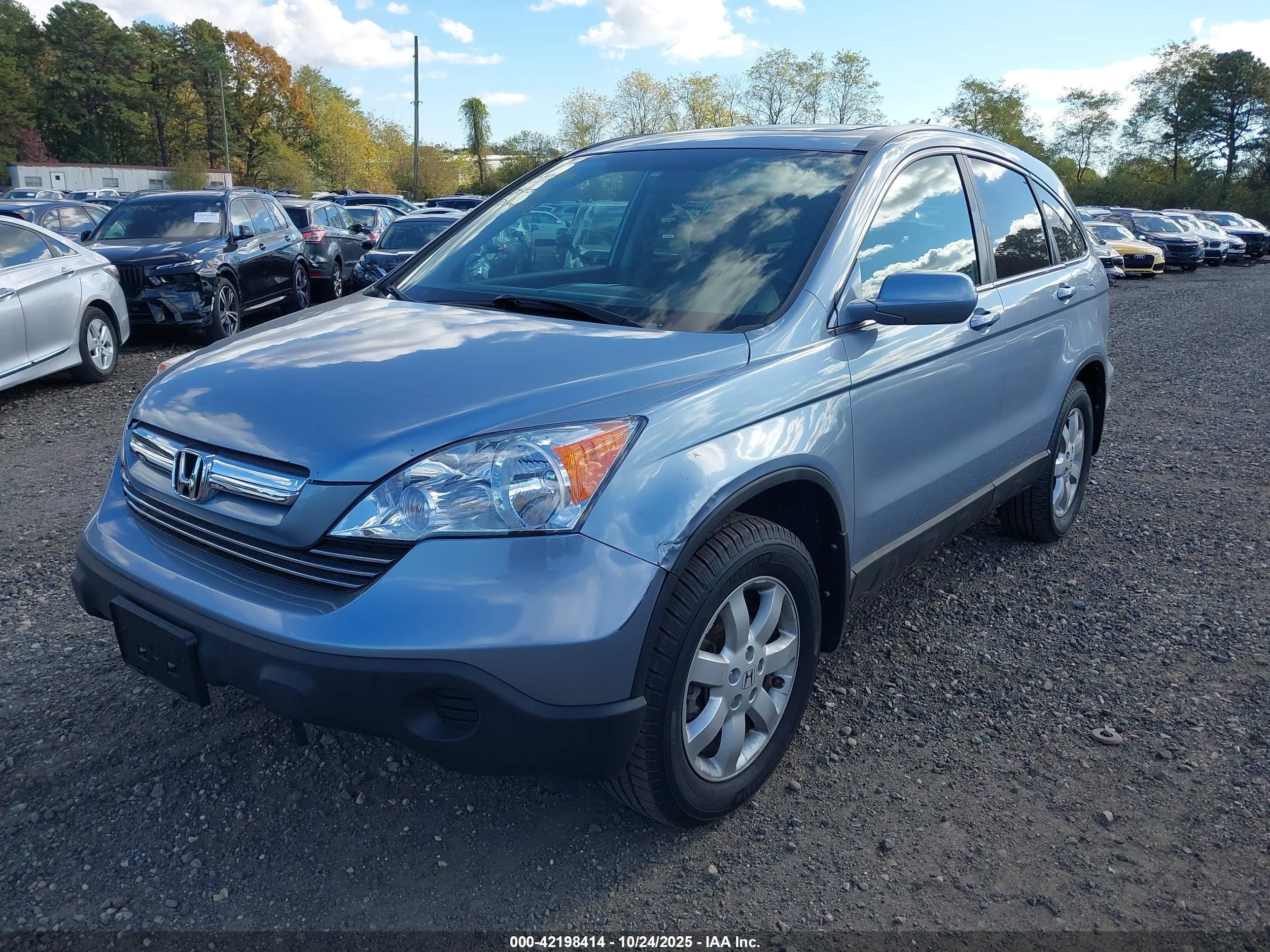 2008 Honda Cr-v Exl Синий vin: 5J6RE48738L004565