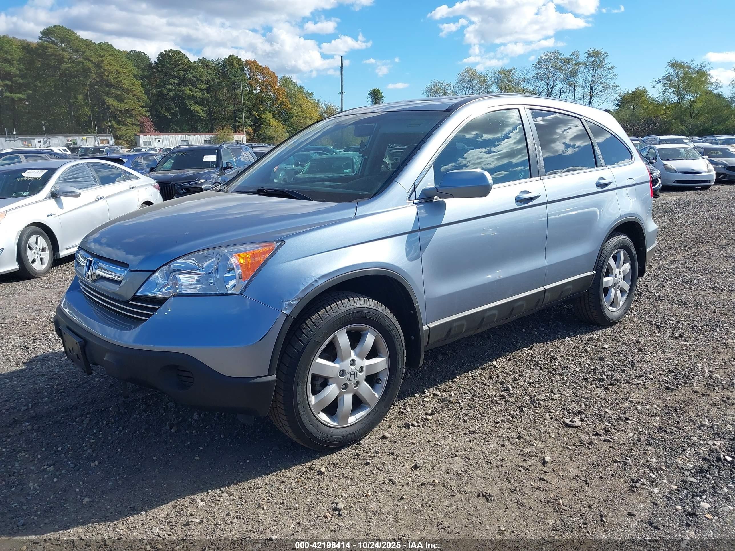 2008 Honda Cr-v Exl Синий vin: 5J6RE48738L004565
