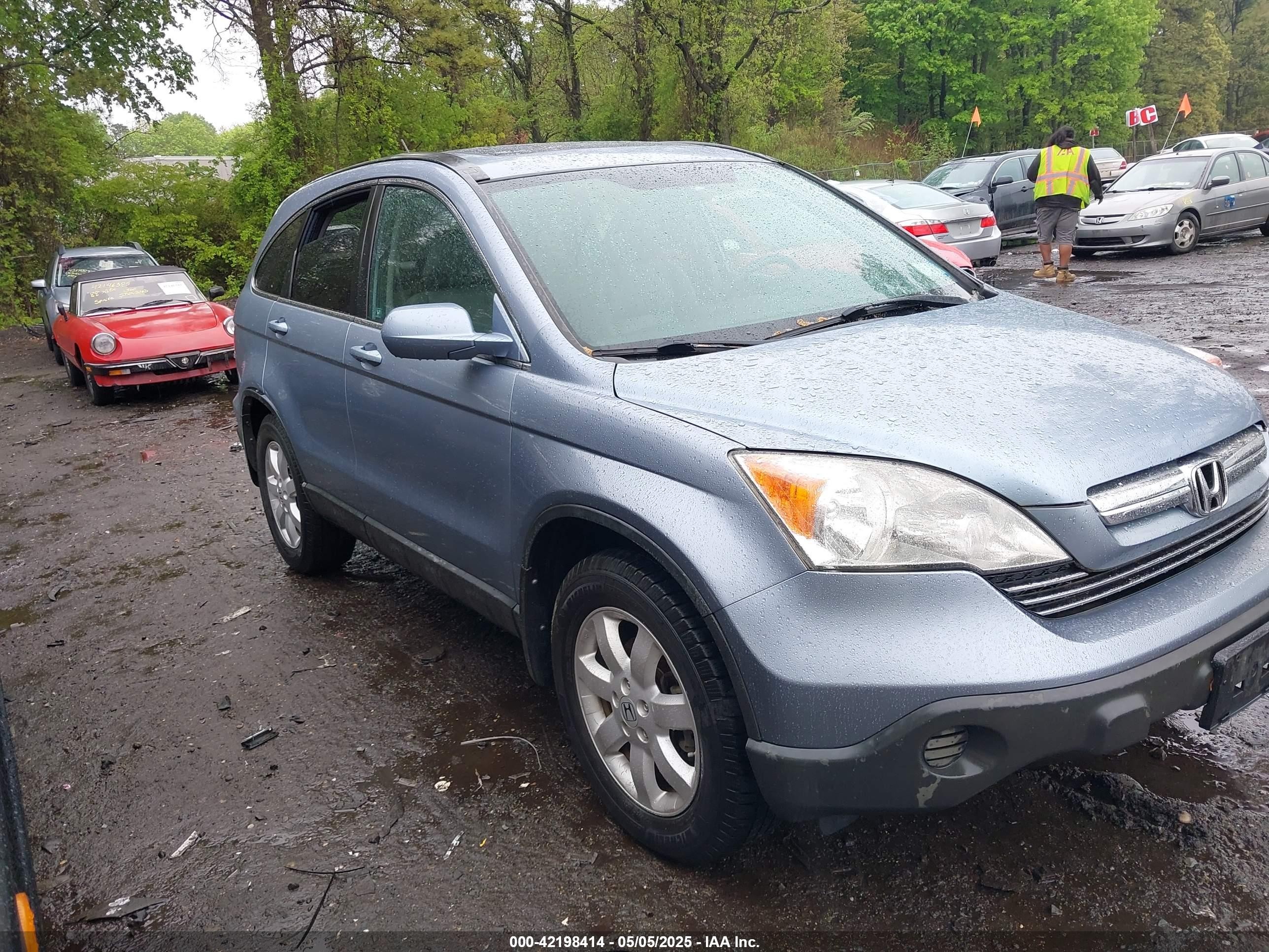 2008 Honda Cr-v Exl Синий vin: 5J6RE48738L004565