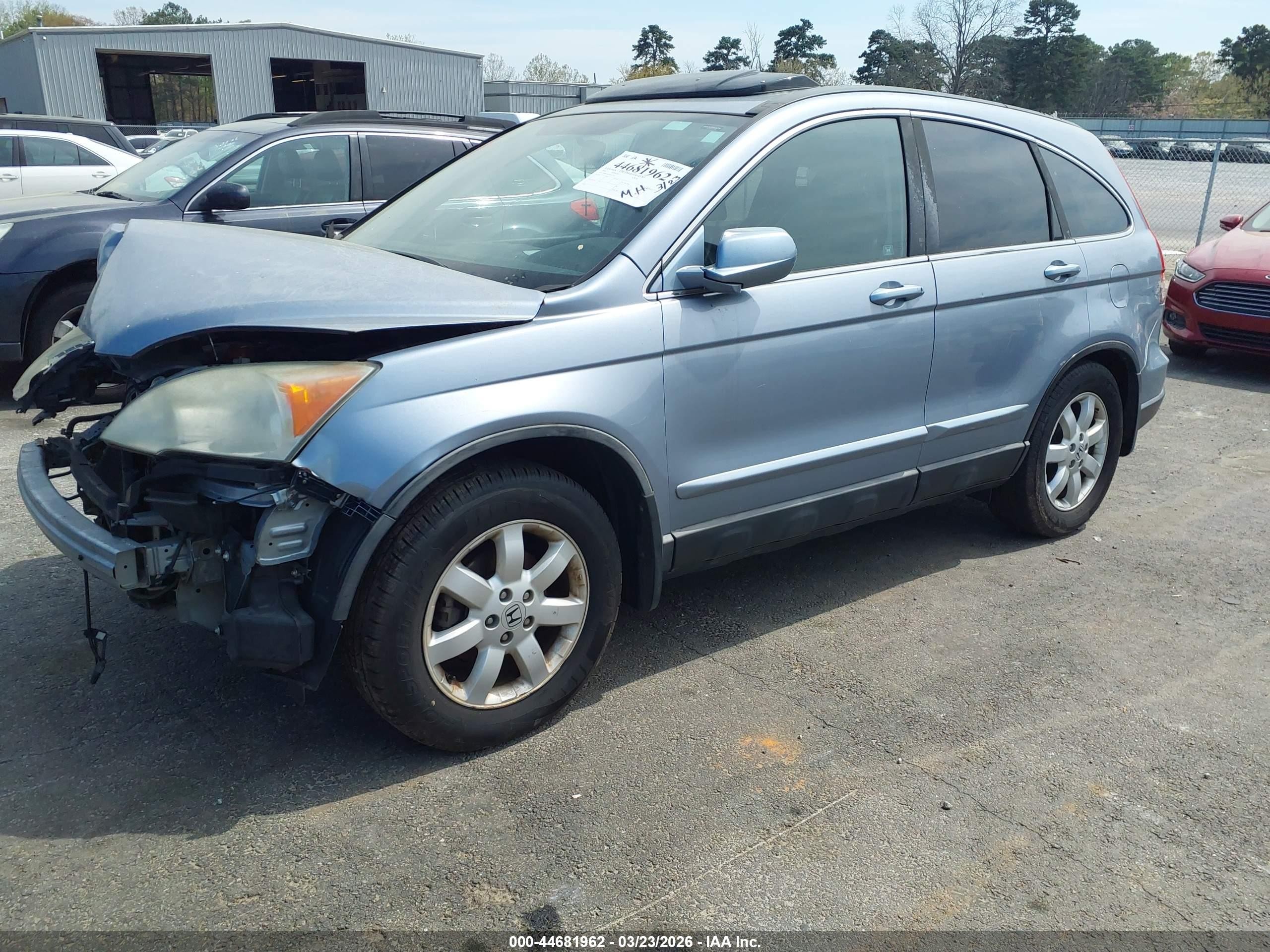 2008 Honda Cr-v Ex-l Blue vin: 5J6RE48738L027912