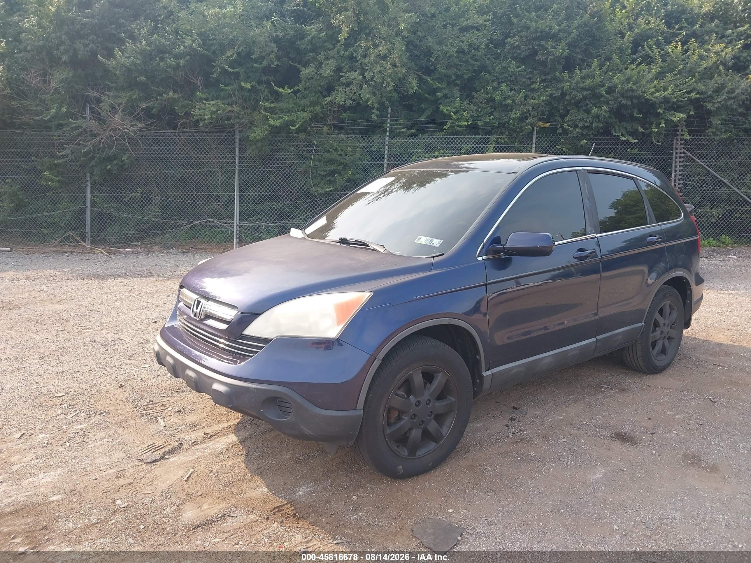 2008 Honda Cr-v Exl Dark Blue vin: 5J6RE48738L036089