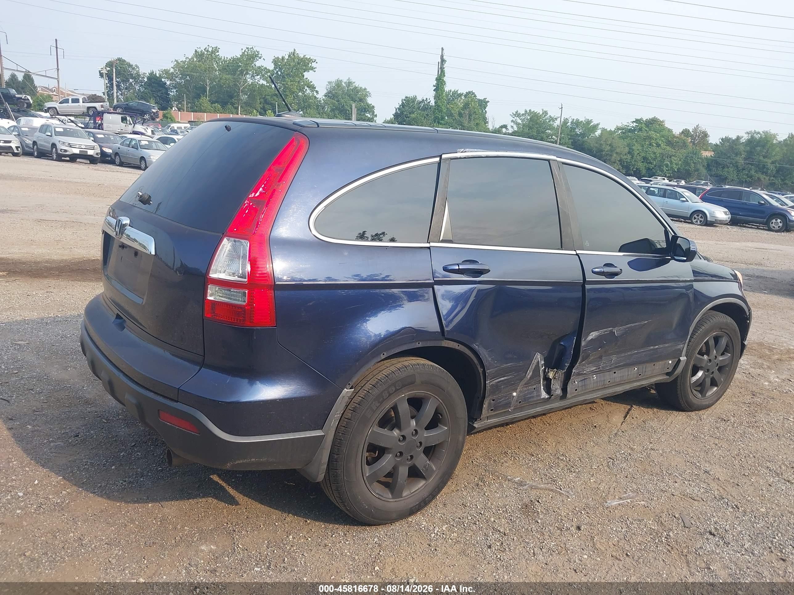 2008 Honda Cr-v Exl Dark Blue vin: 5J6RE48738L036089