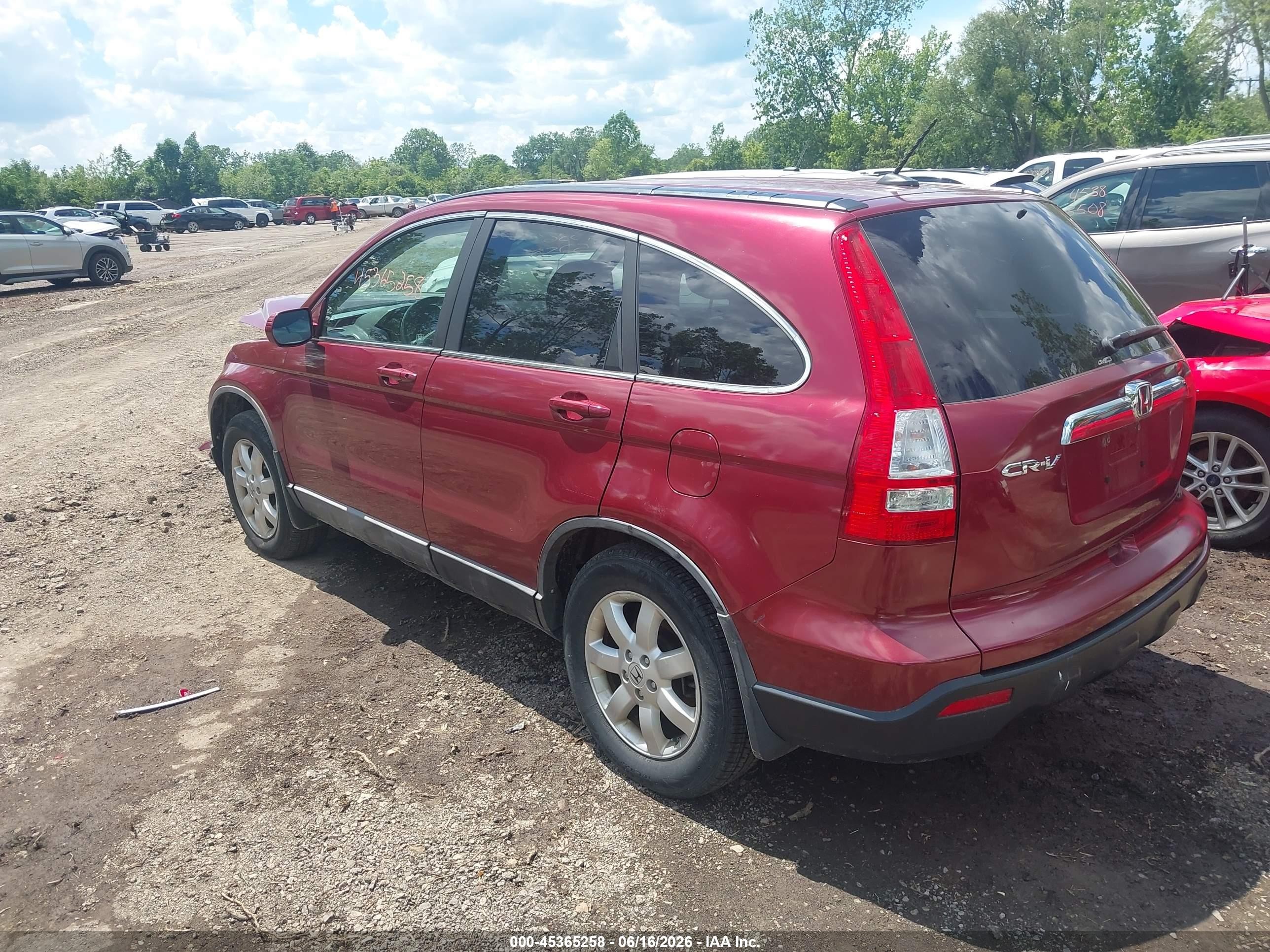 2008 Honda Cr-v Ex-l Maroon vin: 5J6RE48738L048744