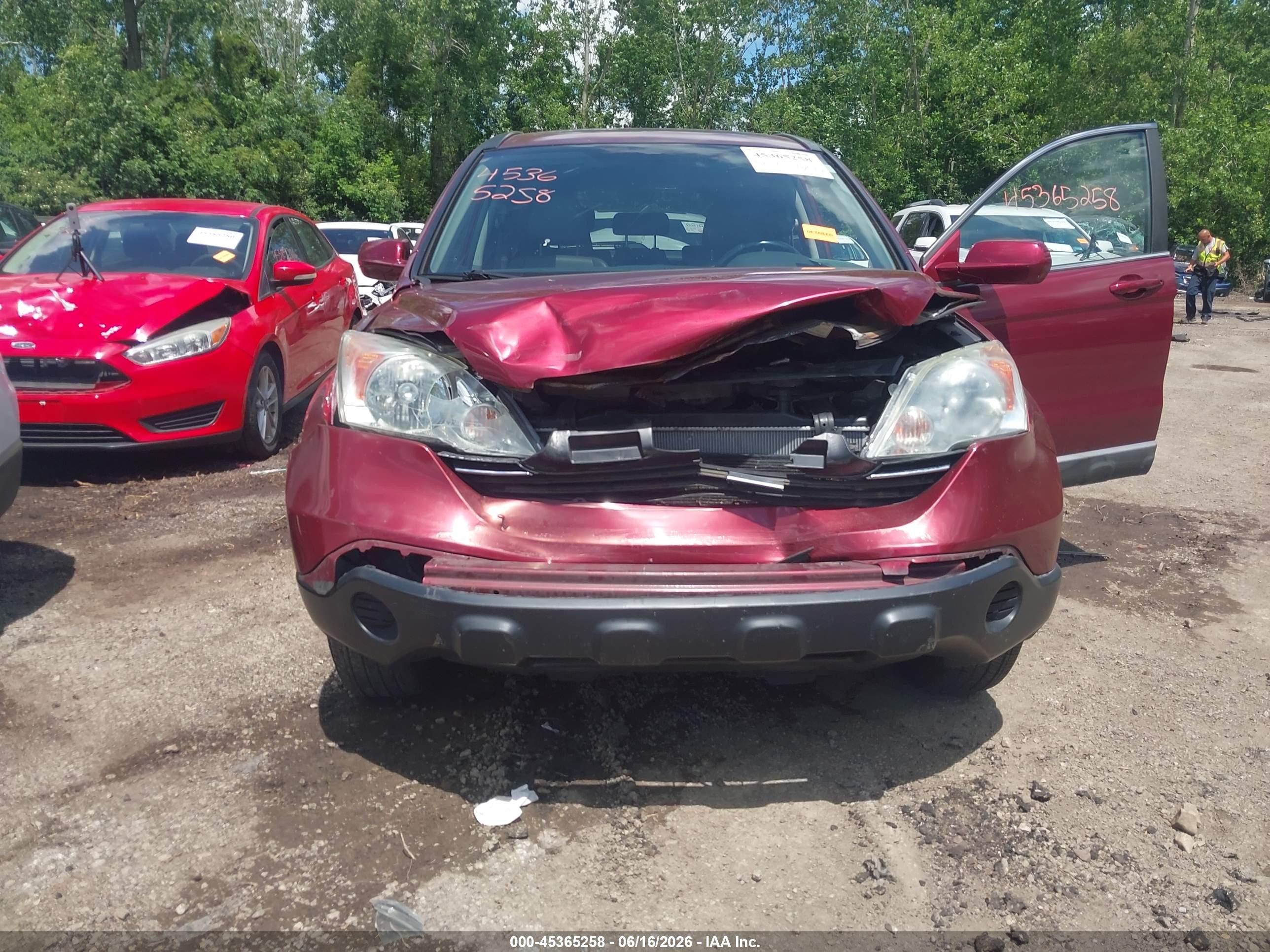 2008 Honda Cr-v Ex-l Maroon vin: 5J6RE48738L048744