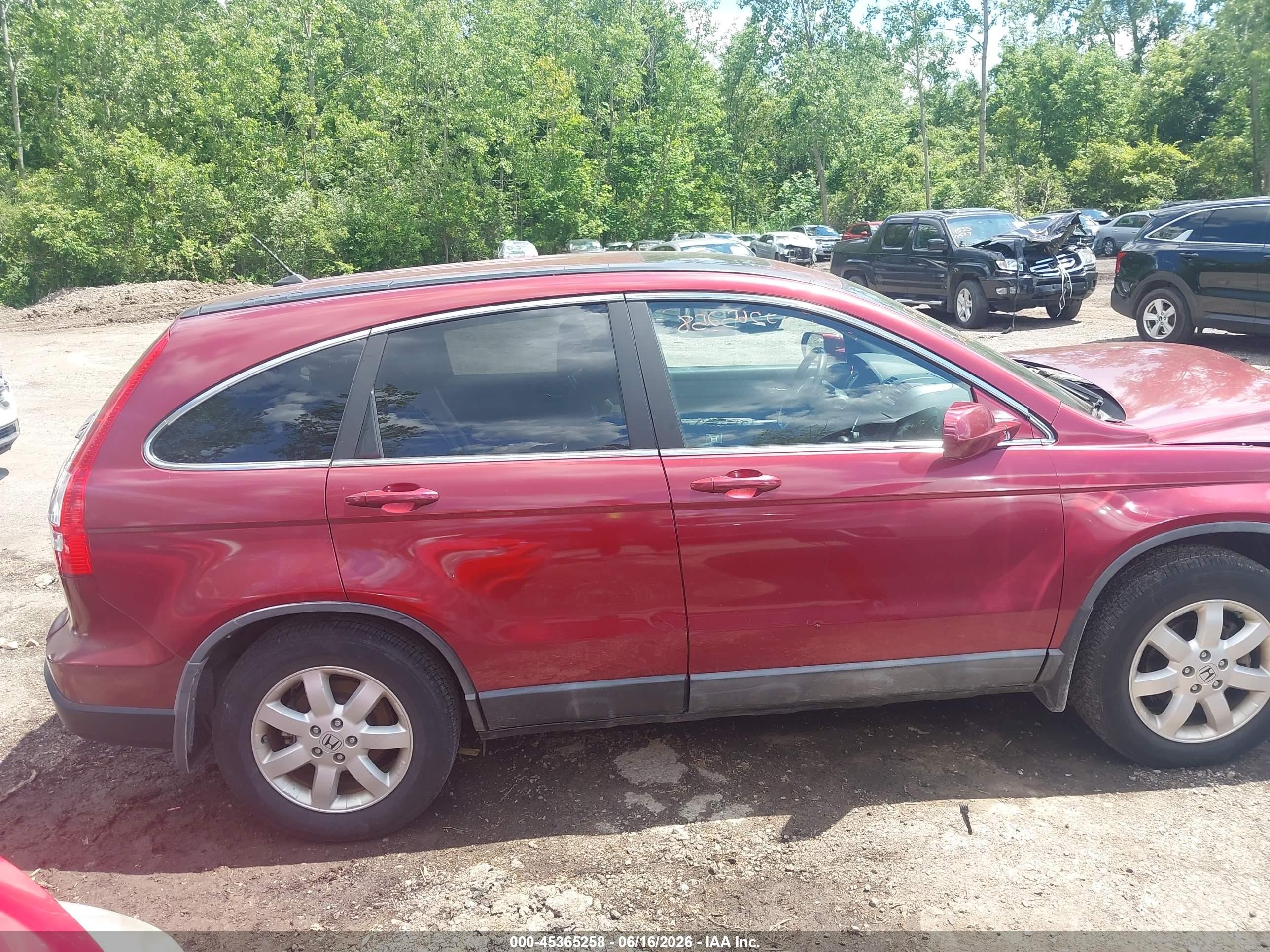 2008 Honda Cr-v Ex-l Maroon vin: 5J6RE48738L048744