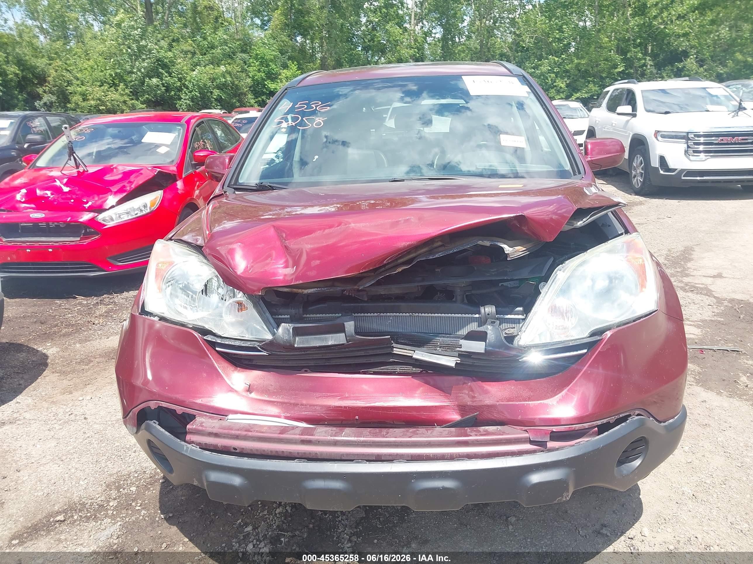 2008 Honda Cr-v Ex-l Maroon vin: 5J6RE48738L048744