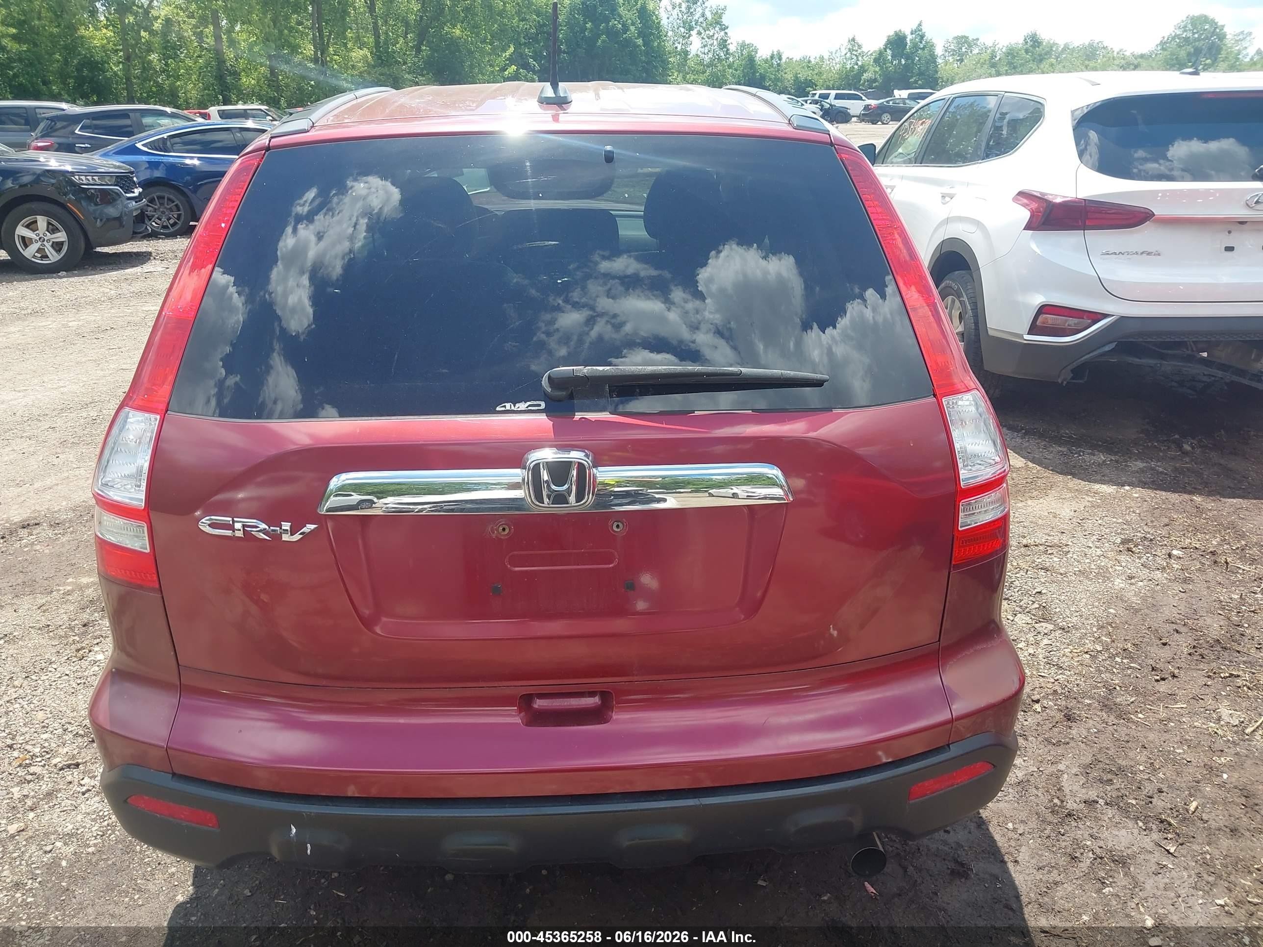 2008 Honda Cr-v Ex-l Maroon vin: 5J6RE48738L048744