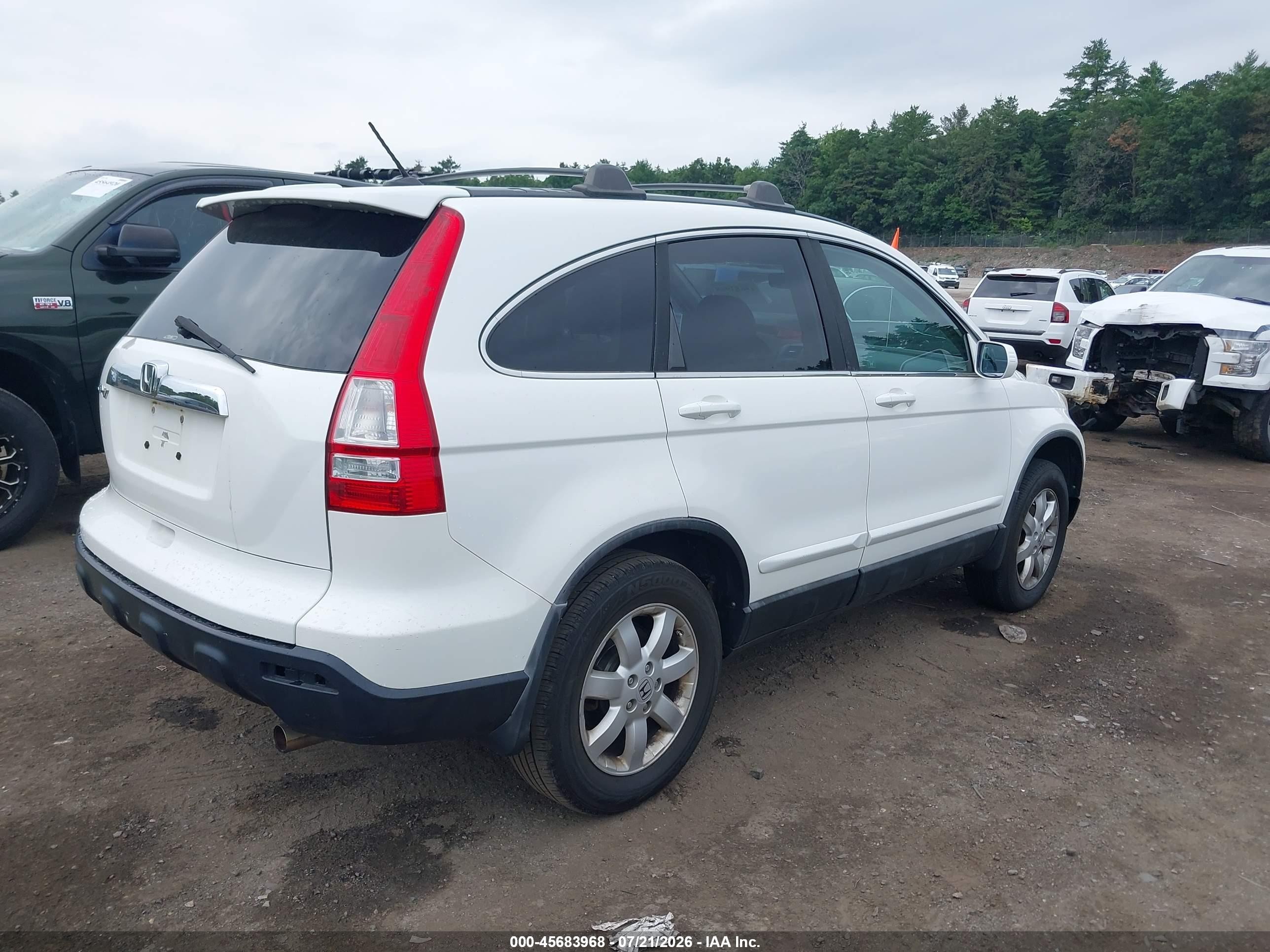 2008 Honda Cr-v Ex-l White vin: 5J6RE48738L049828