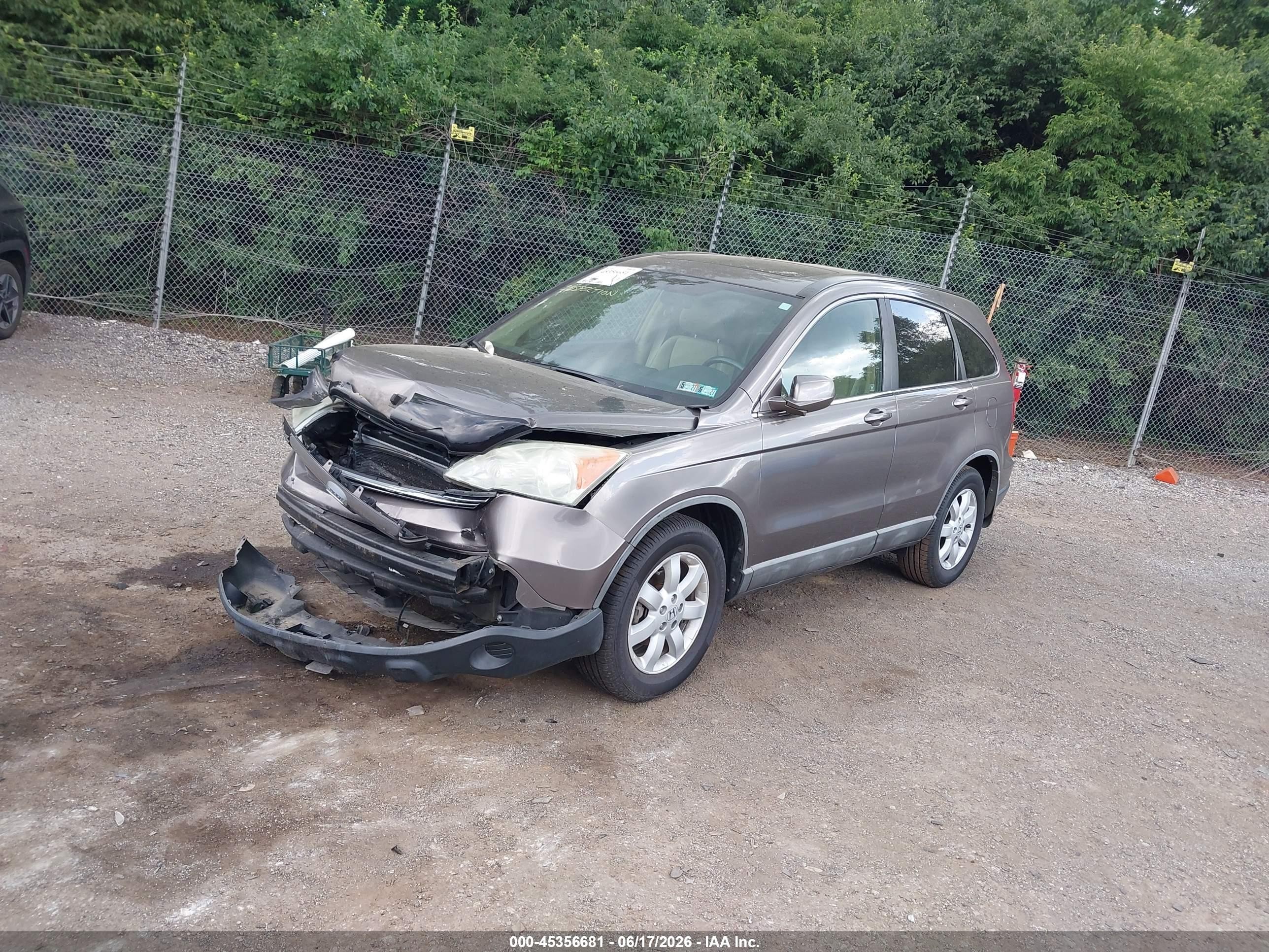 2009 Honda Cr-v Ex-l Champagne vin: 5J6RE48739L015230