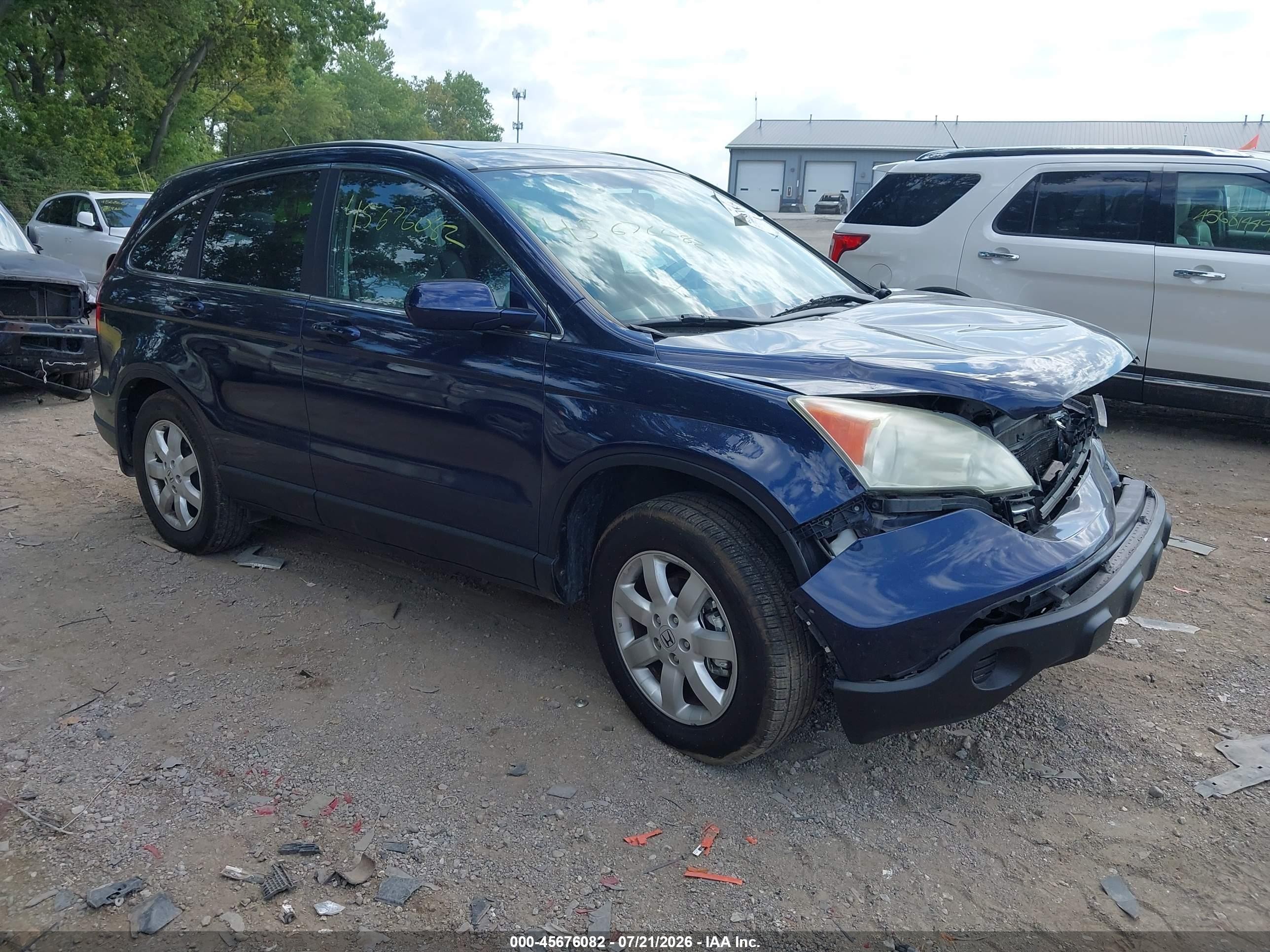 2009 Honda Cr-v Ex-l Blue vin: 5J6RE48739L061964