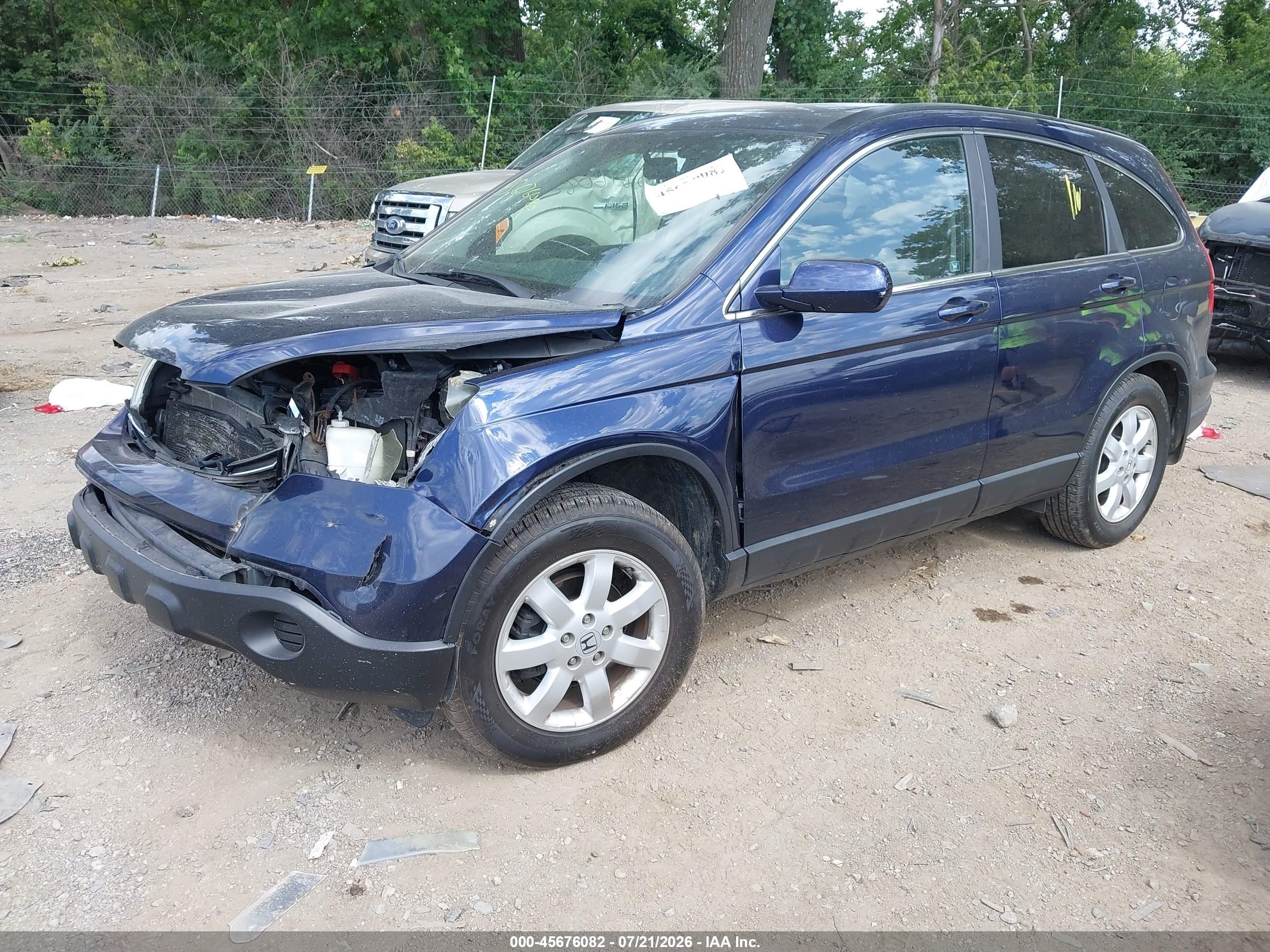 2009 Honda Cr-v Ex-l Blue vin: 5J6RE48739L061964
