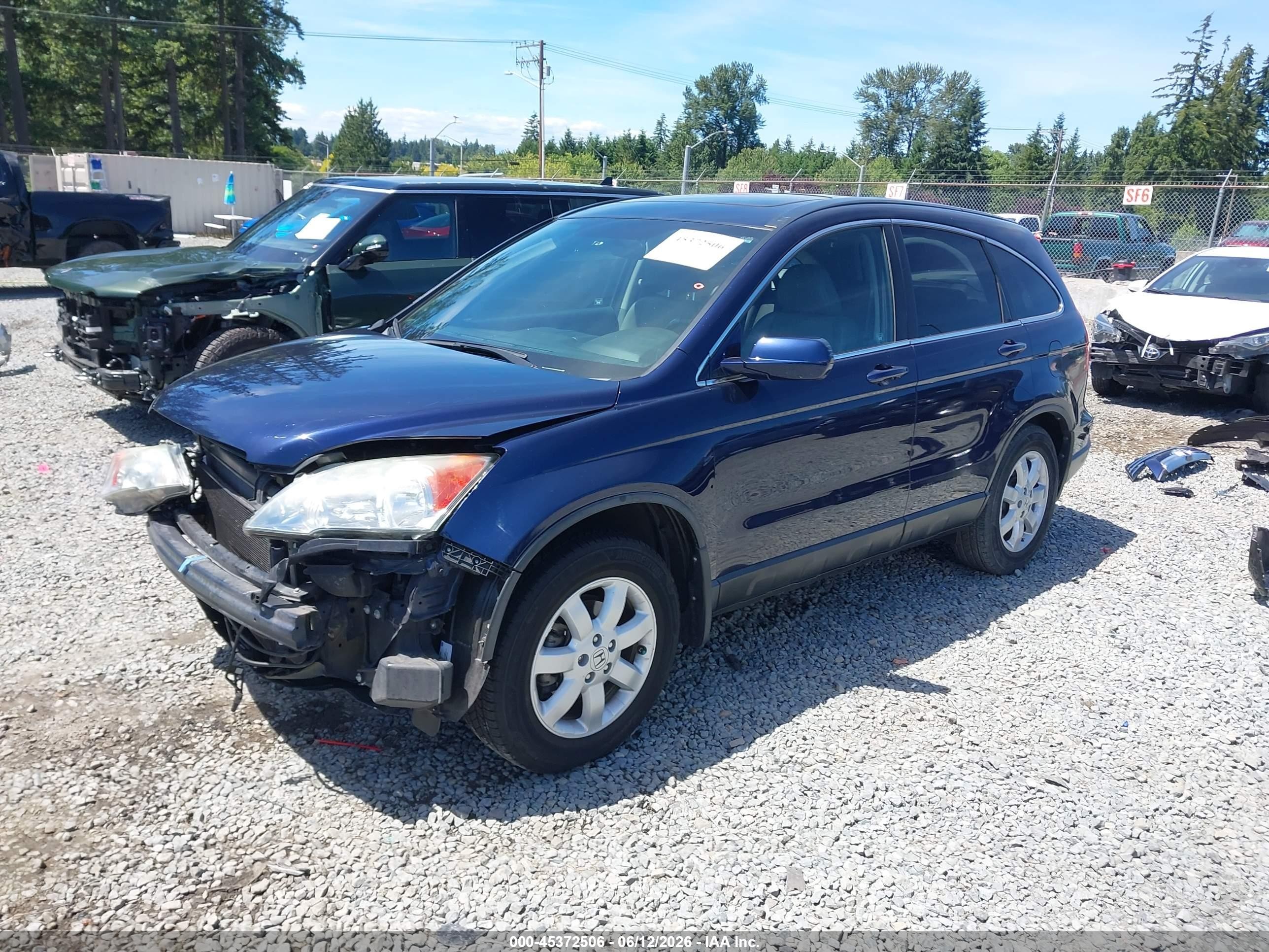 2009 Honda Cr-v Ex-l Dark Blue vin: 5J6RE48739L814862