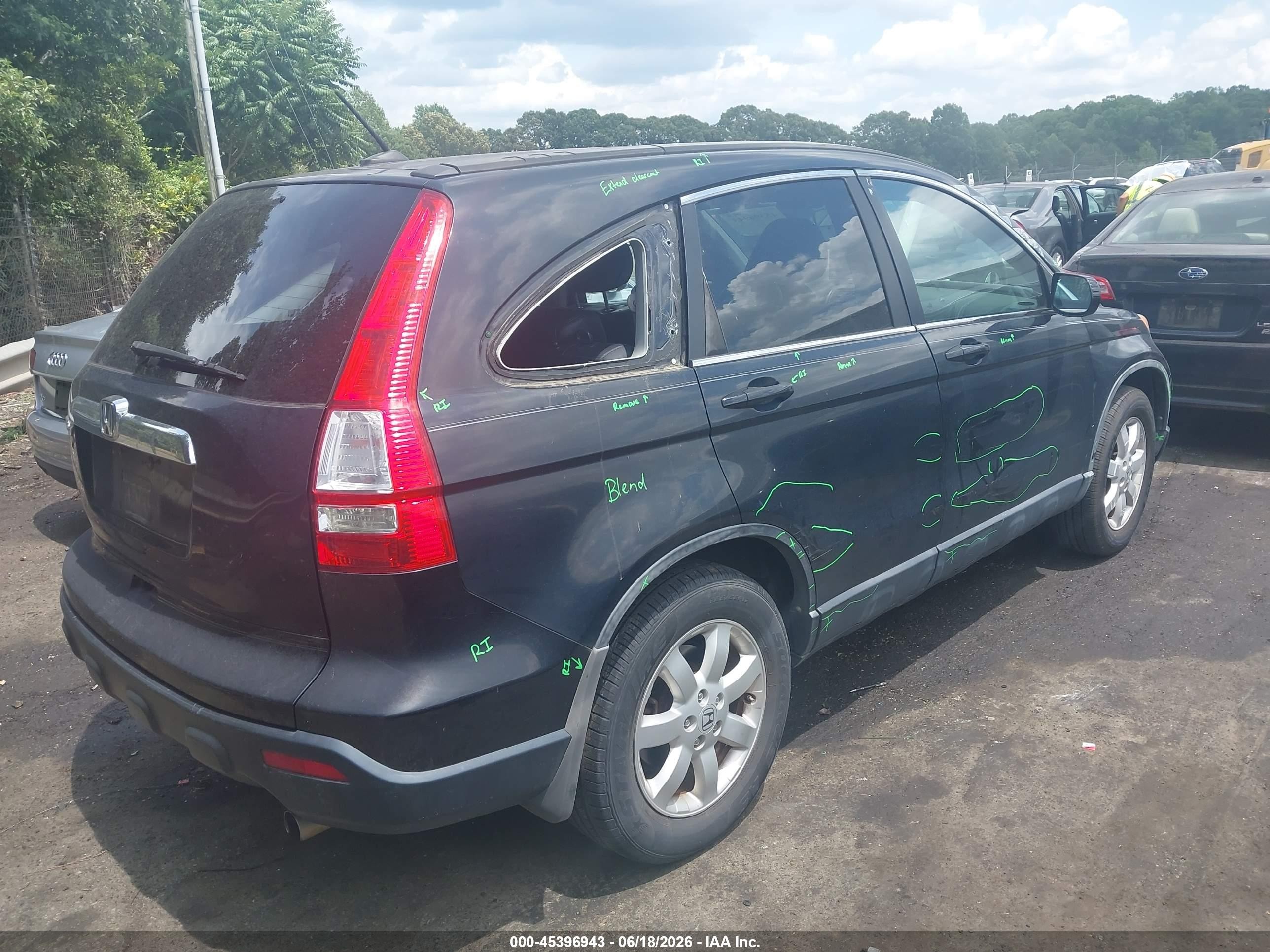 2007 Honda Cr-v Ex-l Black vin: 5J6RE48747L000085