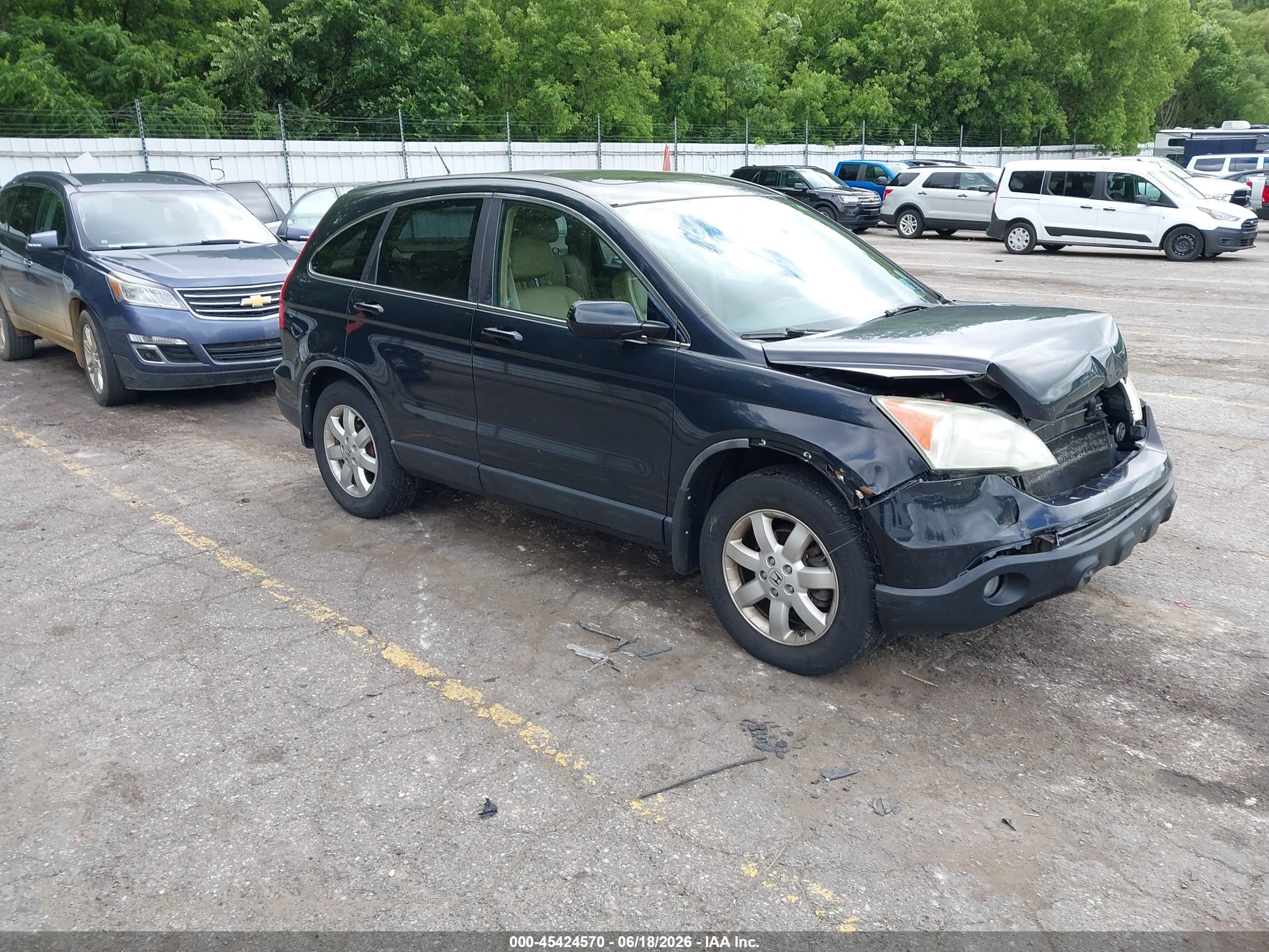 2008 Honda Cr-v Ex-l Черный vin: 5J6RE48748L033976