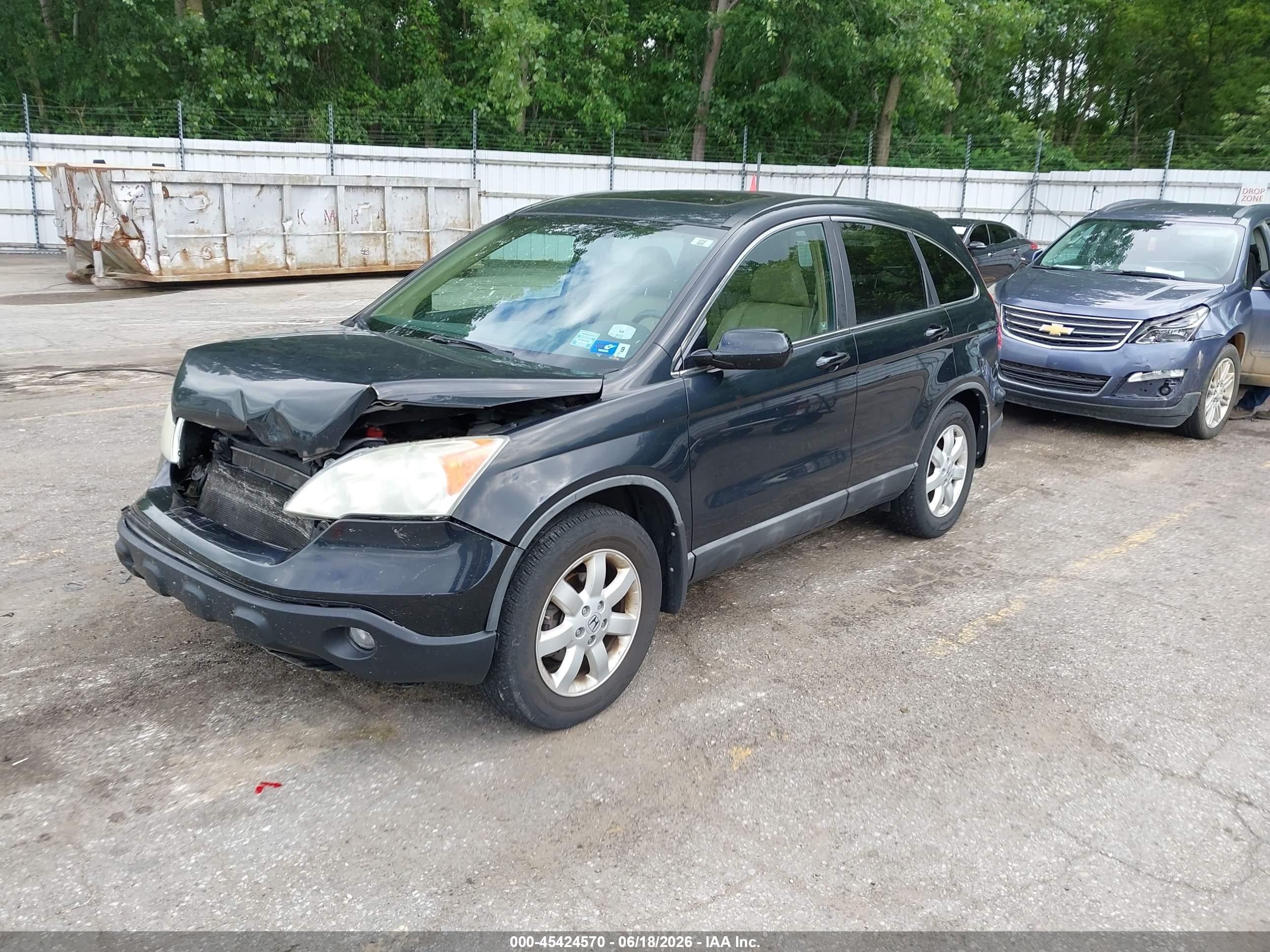 2008 Honda Cr-v Ex-l Черный vin: 5J6RE48748L033976